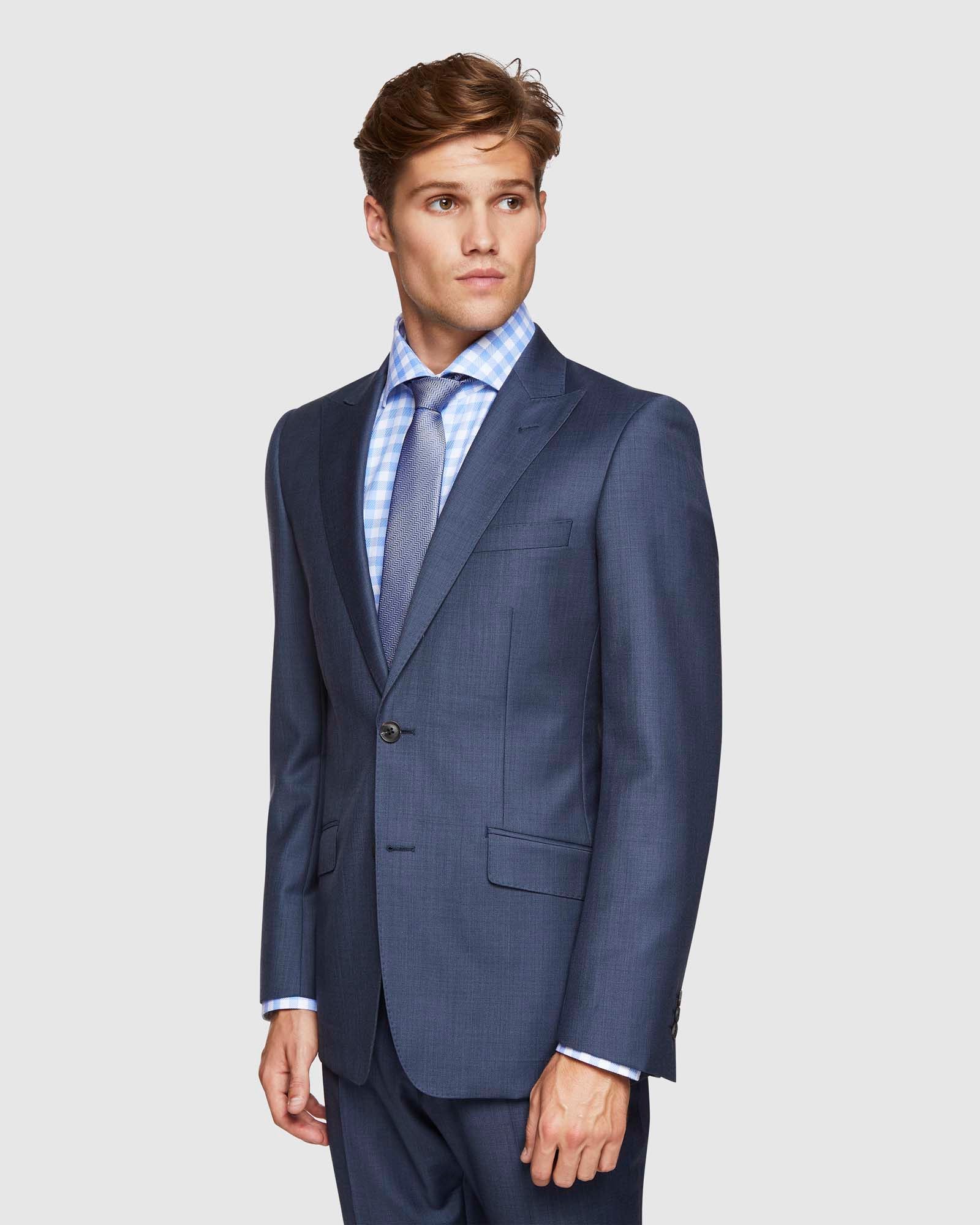 HOPKINS PEAK LAPEL WOOL SUIT JACKET