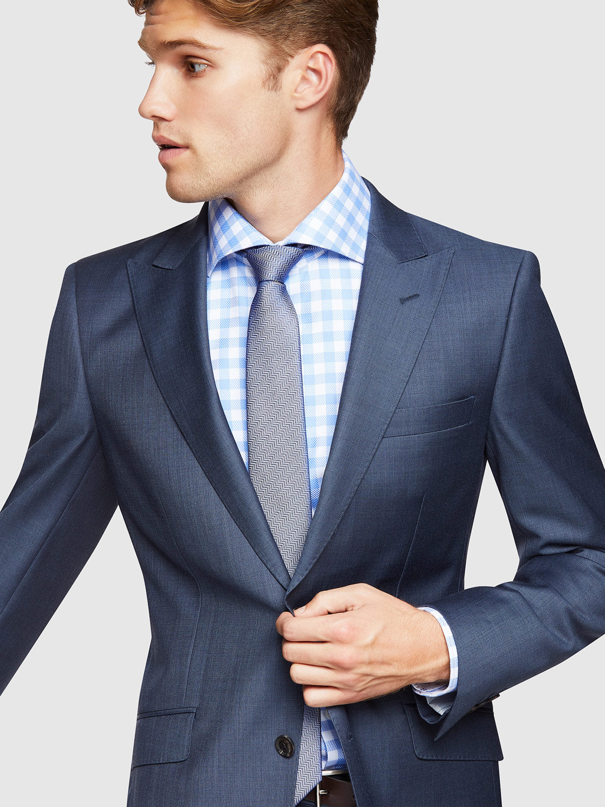 HOPKINS PEAK LAPEL WOOL SUIT JACKET