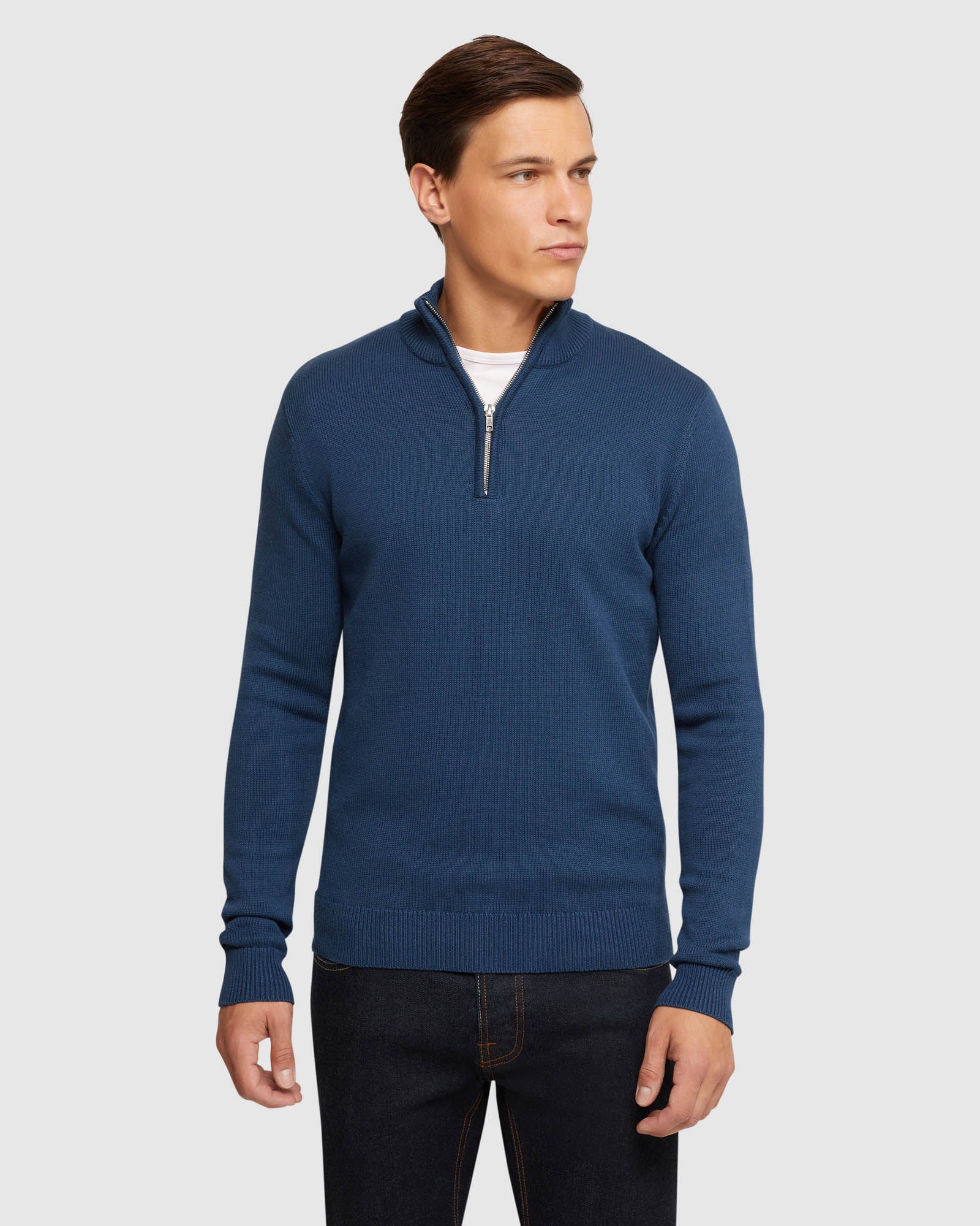 ROBERT ZIP NECK KNIT PULLOVER