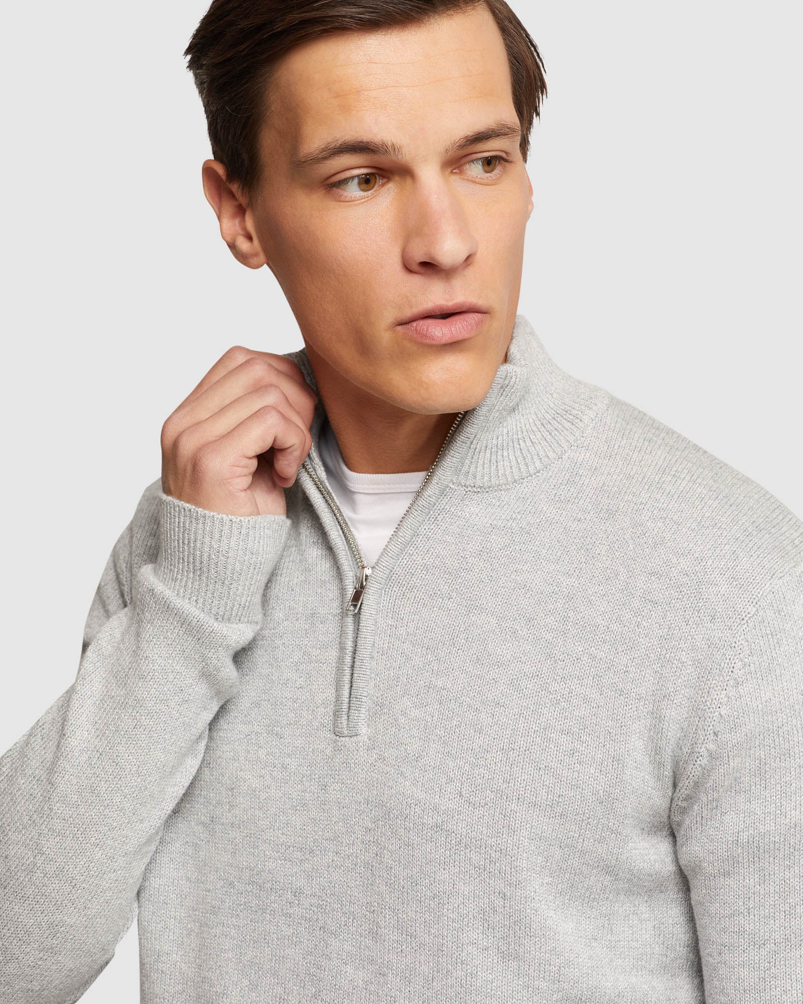 ROBERT ZIP NECK KNIT PULLOVER