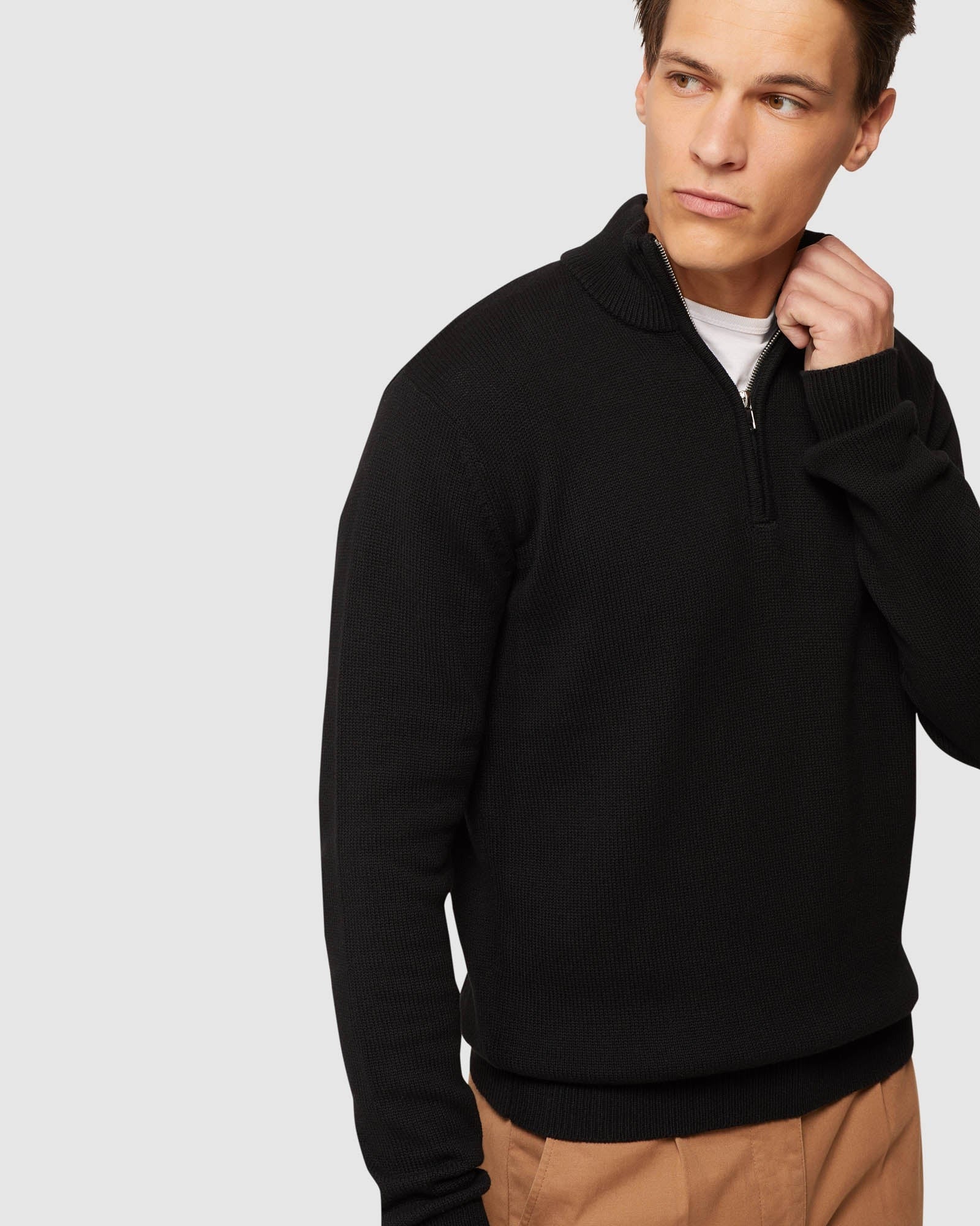 ROBERT ZIP NECK KNIT PULLOVER