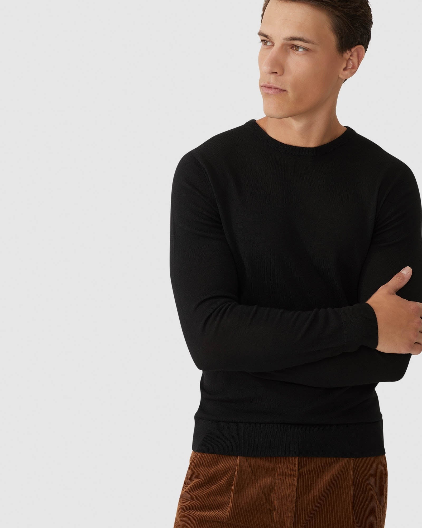 MERINO CREW NECK KNITTED PULLOVER