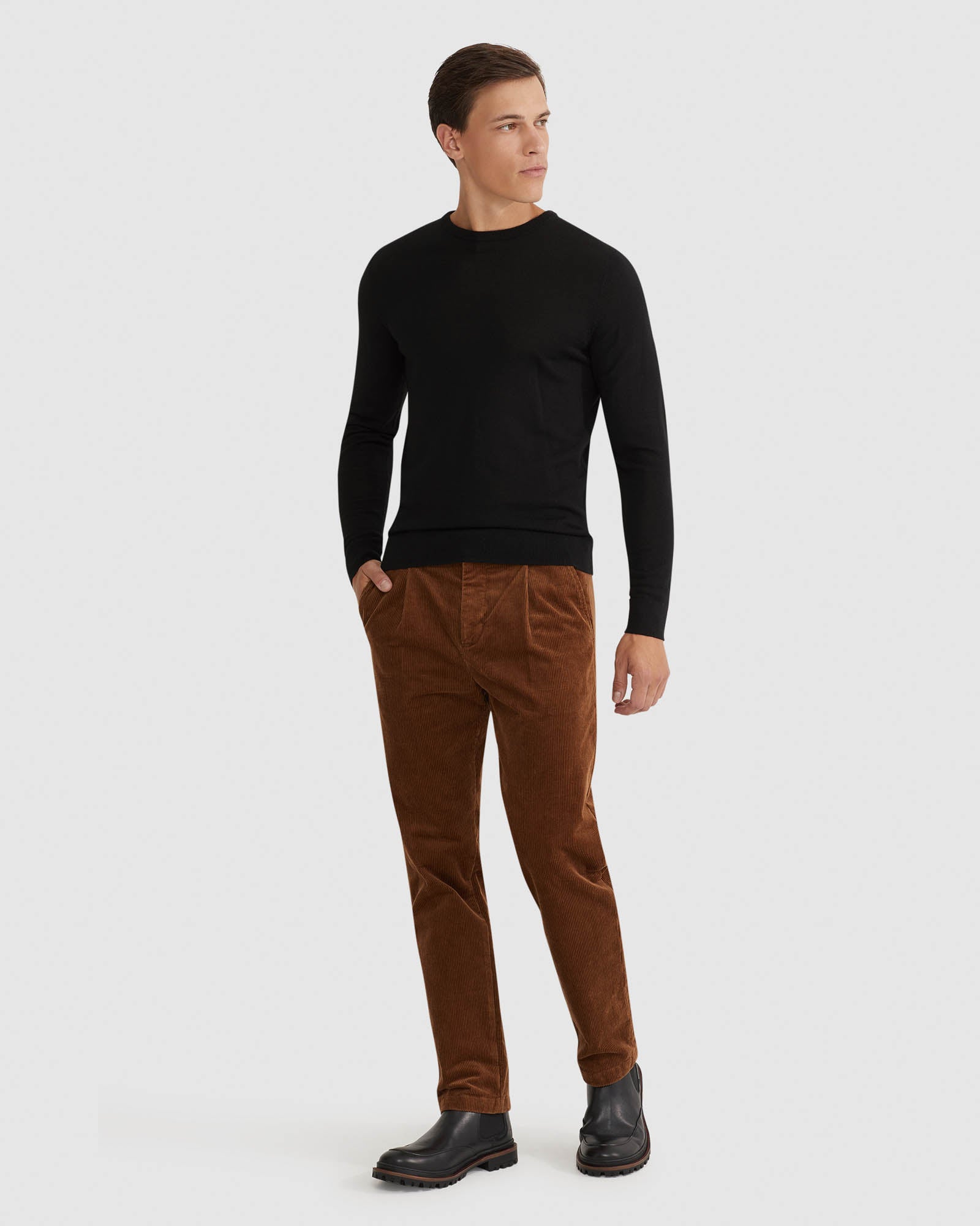 MERINO CREW NECK KNITTED PULLOVER