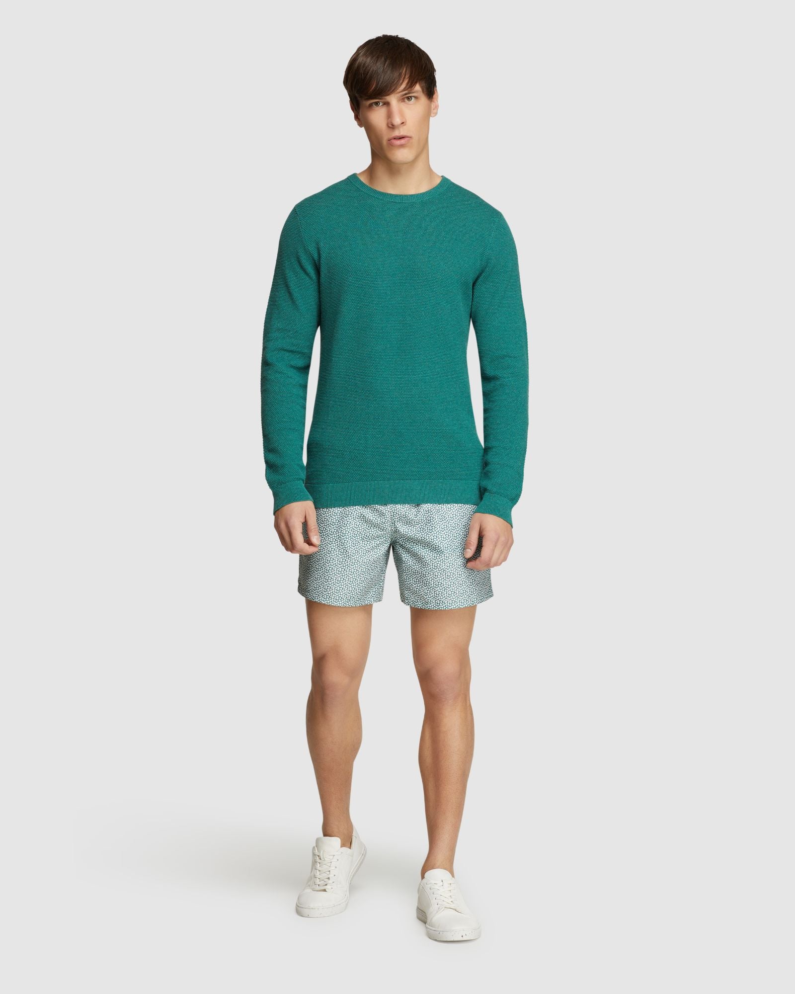 ARLO TEXTURED COTTON CREW NECK KNIT