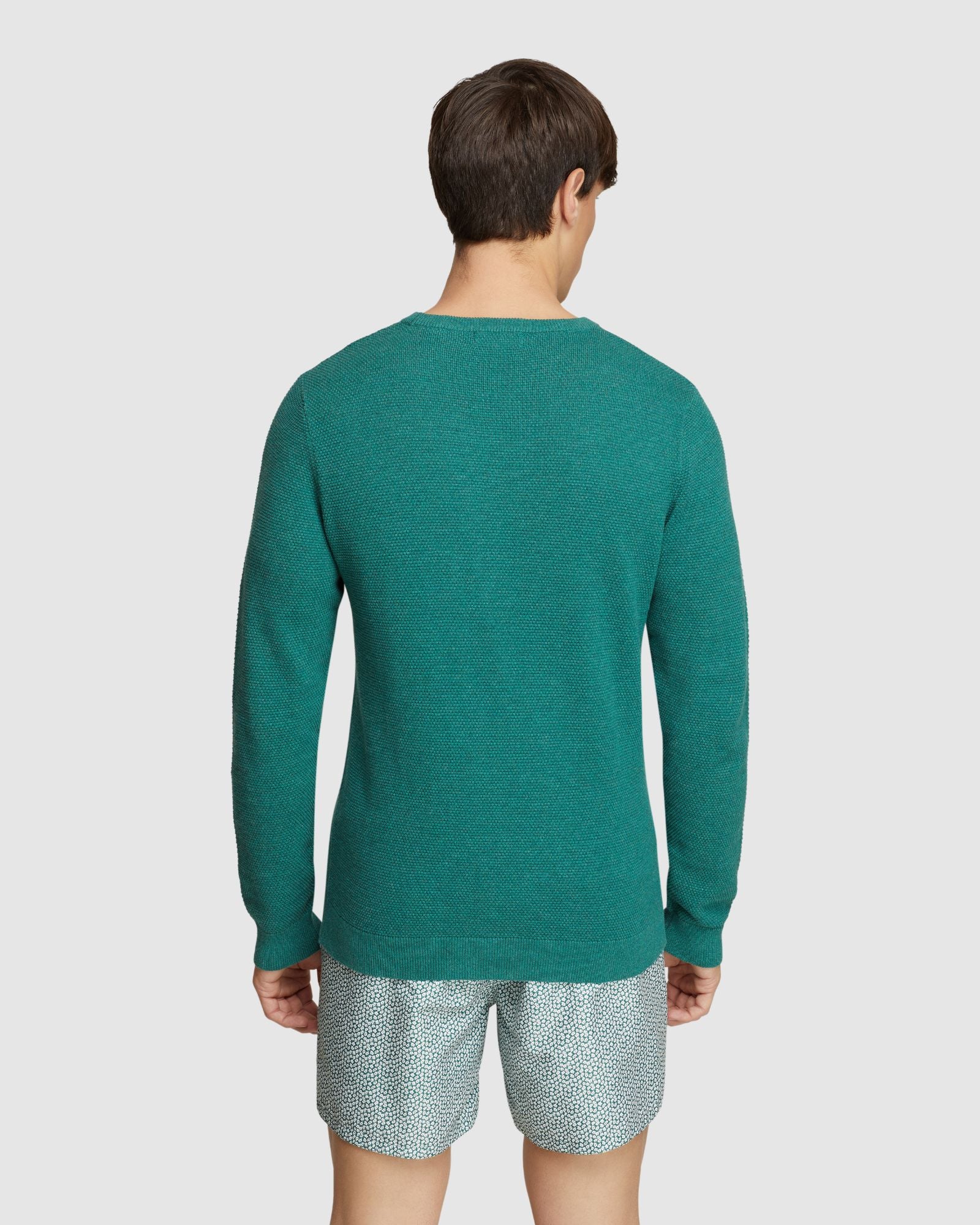 ARLO TEXTURED COTTON CREW NECK KNIT