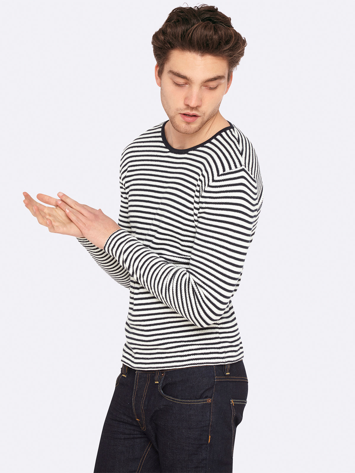 HUGO STRIPED KNIT PULLOVER