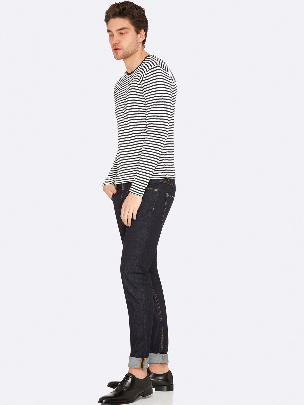 HUGO STRIPED KNIT PULLOVER