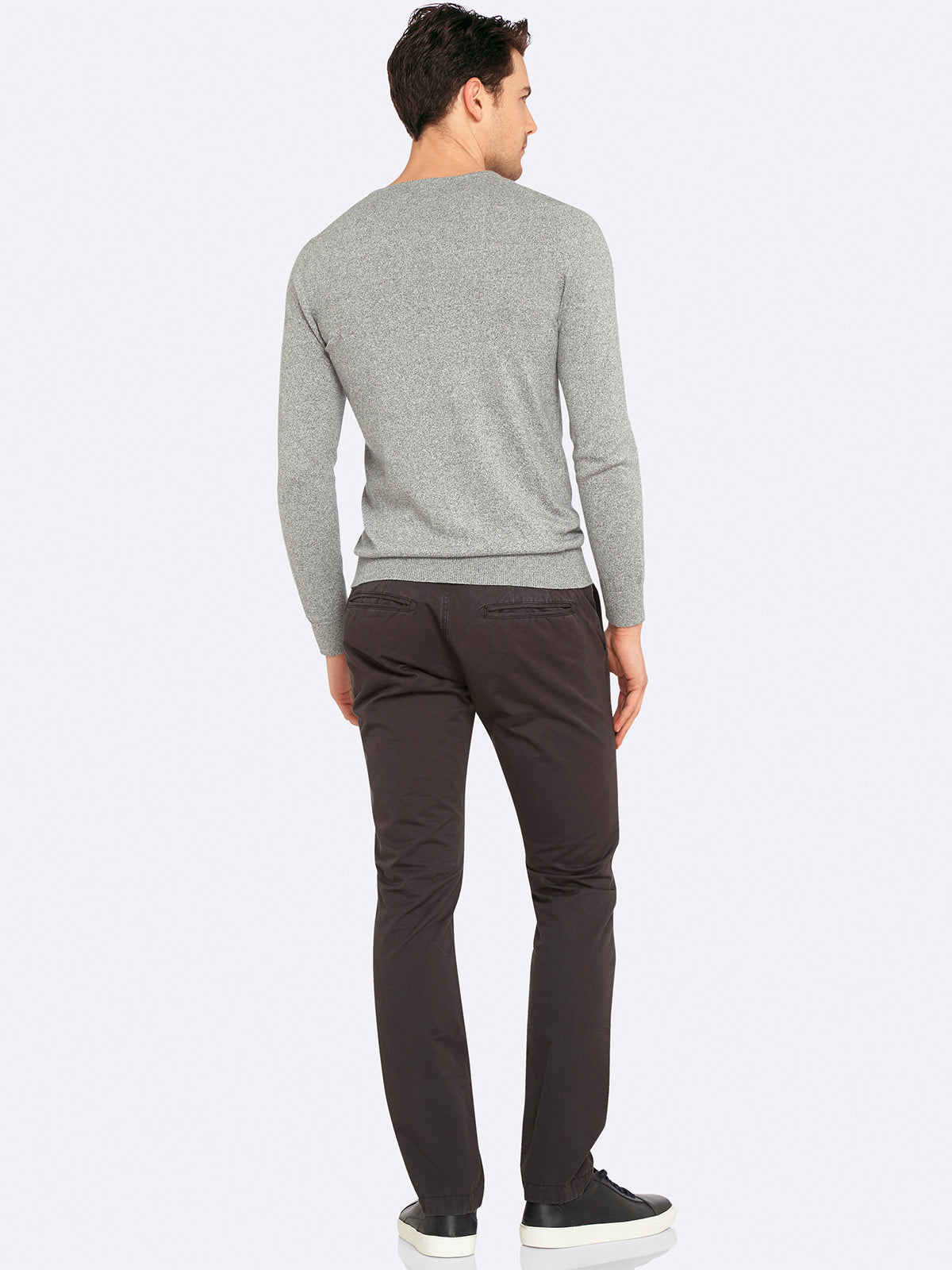 BASIC COTTON V-NECK PULLOVER