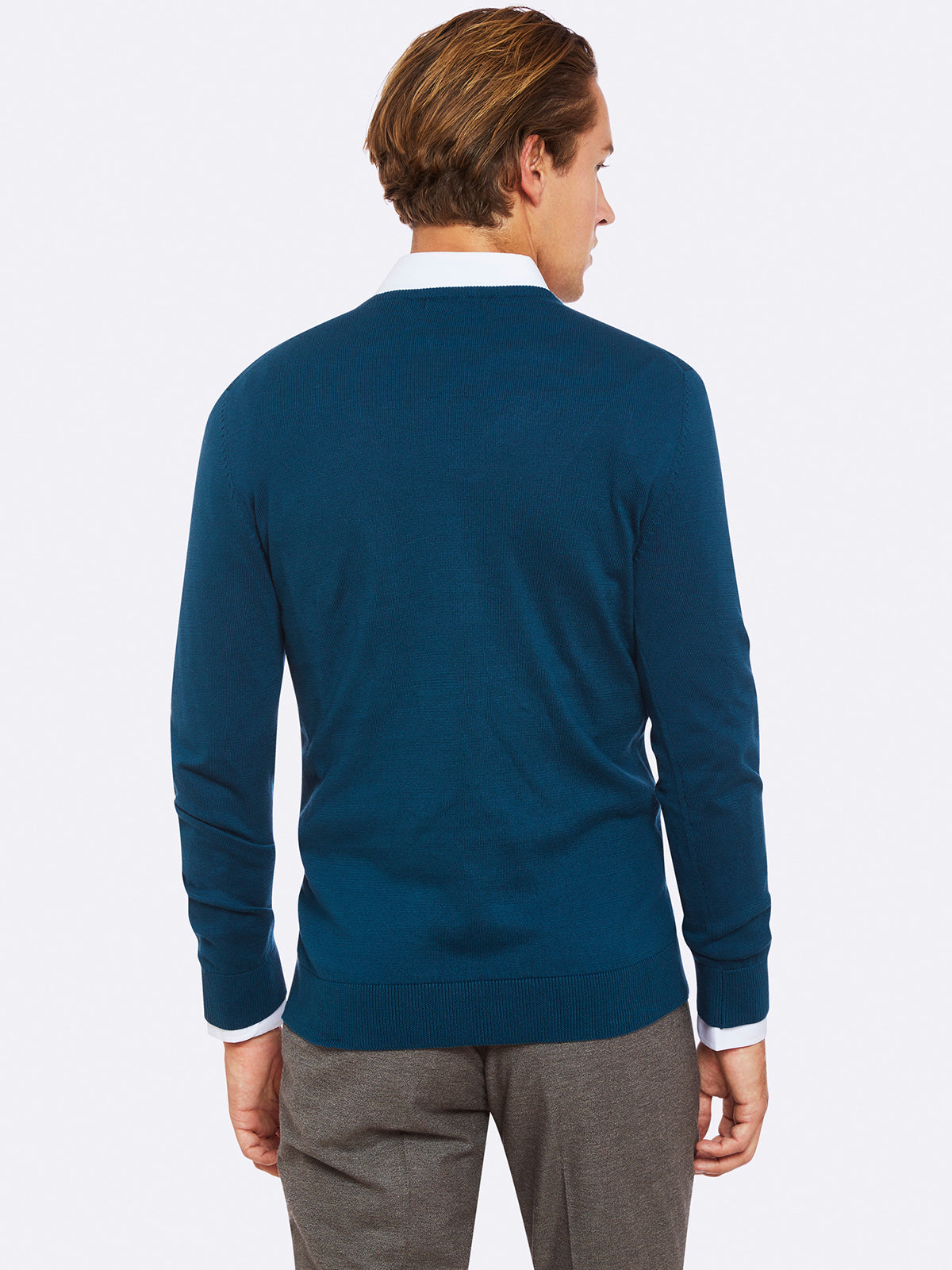 BASIC COTTON V-NECK PULLOVER