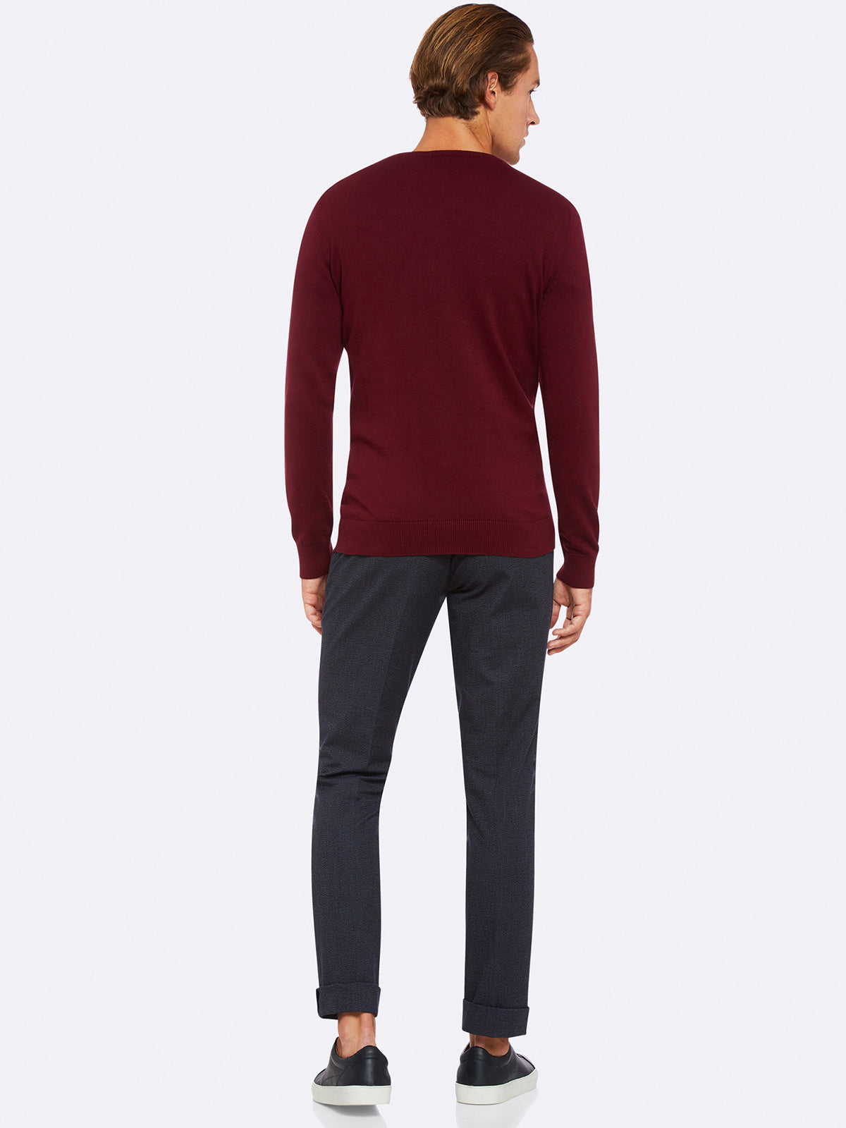 BASIC COTTON V-NECK PULLOVER