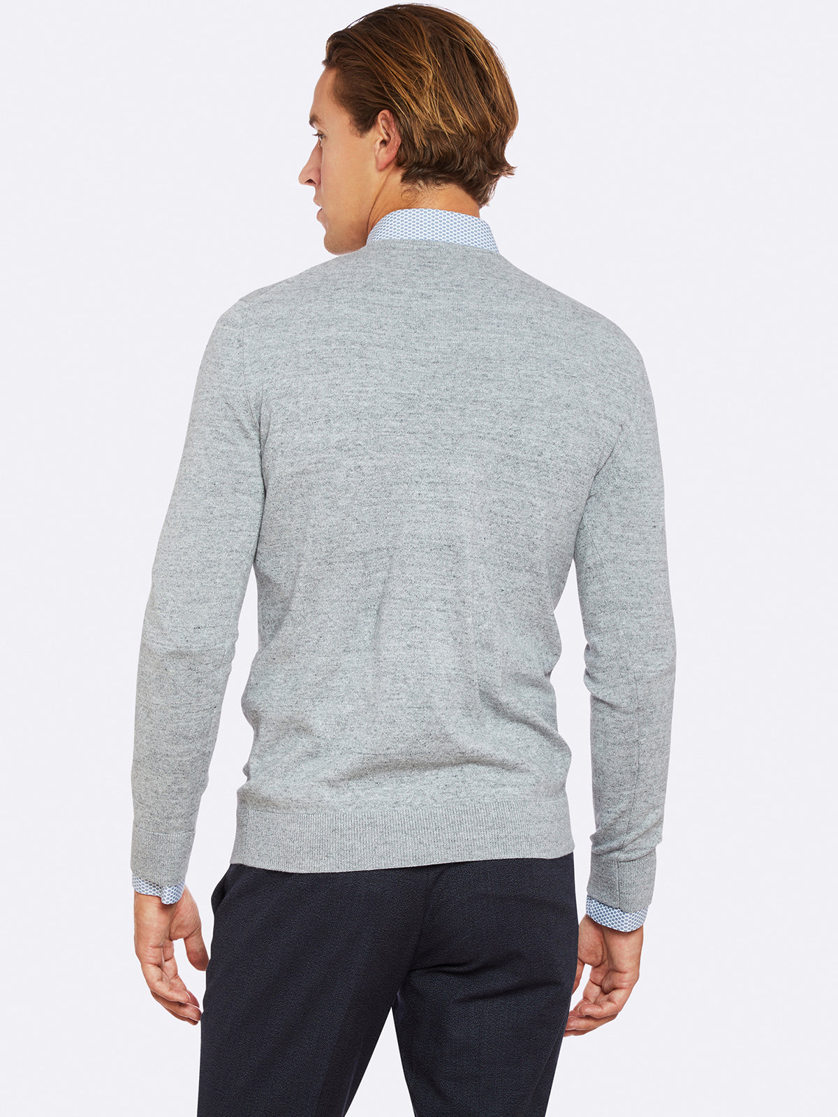 BASIC COTTON V-NECK PULLOVER