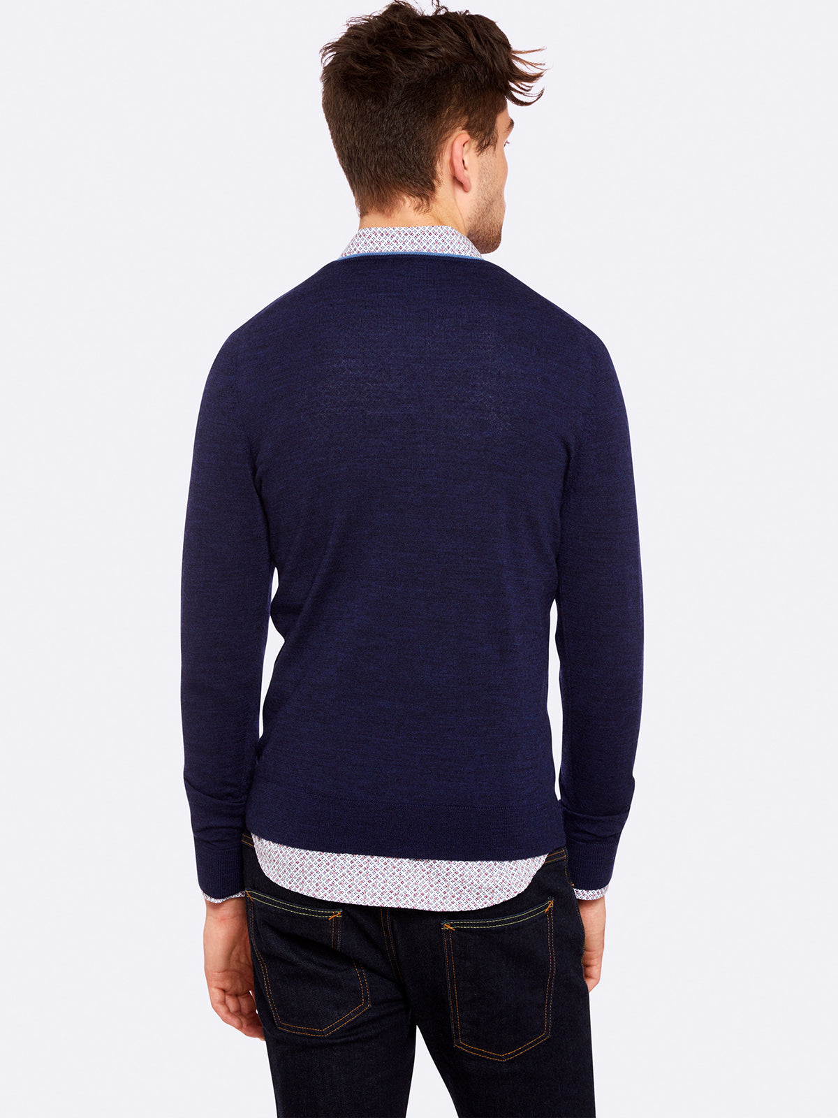 PERRY V-NECK TIPPING PULLOVER