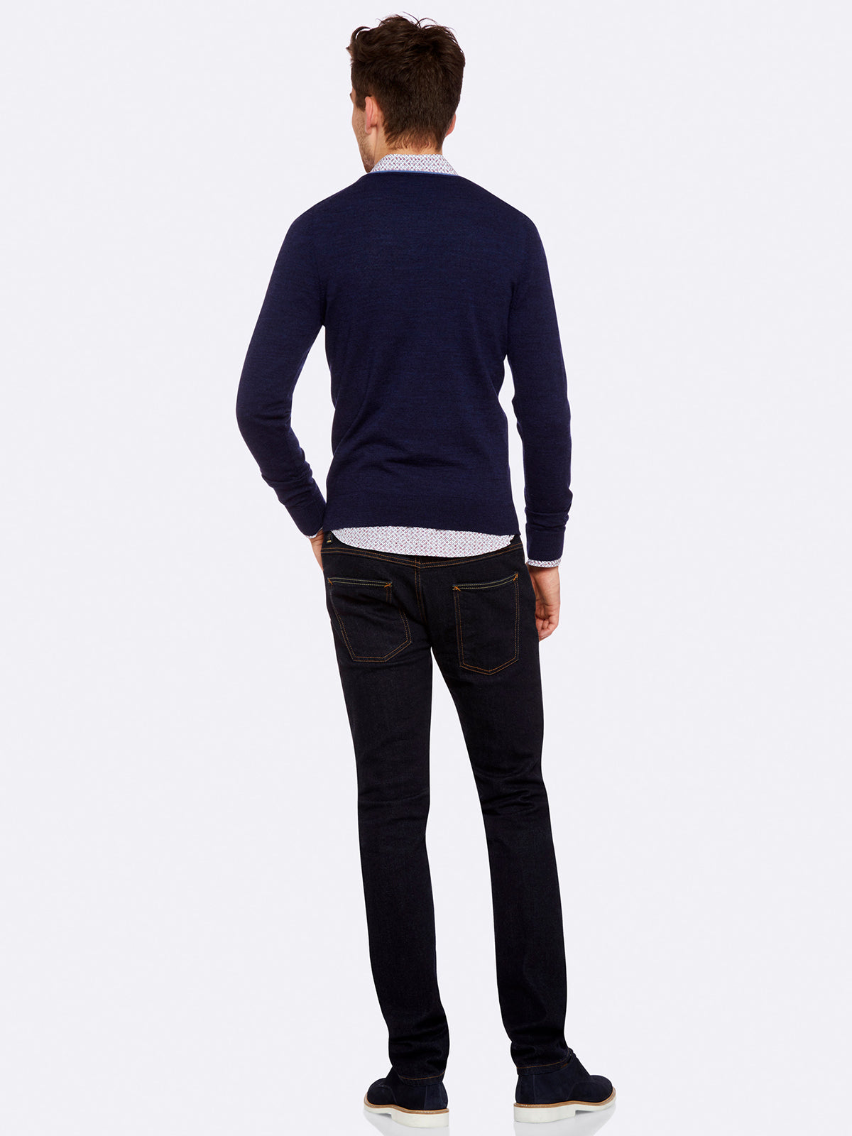 PERRY V-NECK TIPPING PULLOVER