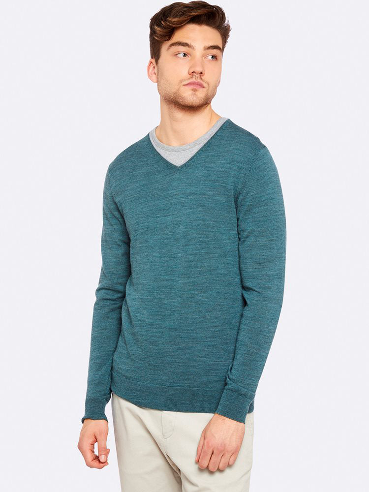 PERRY V-NECK TIPPING PULLOVER