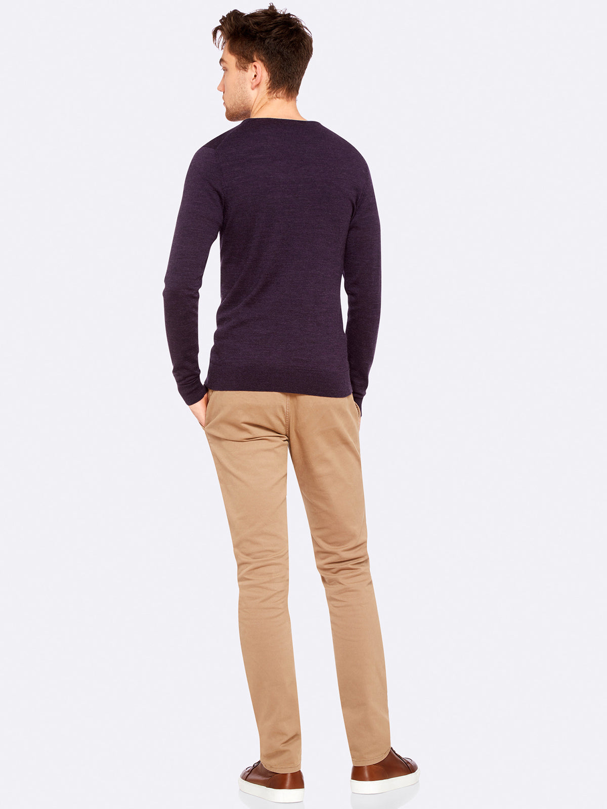 PERRY V-NECK TIPPING PULLOVER