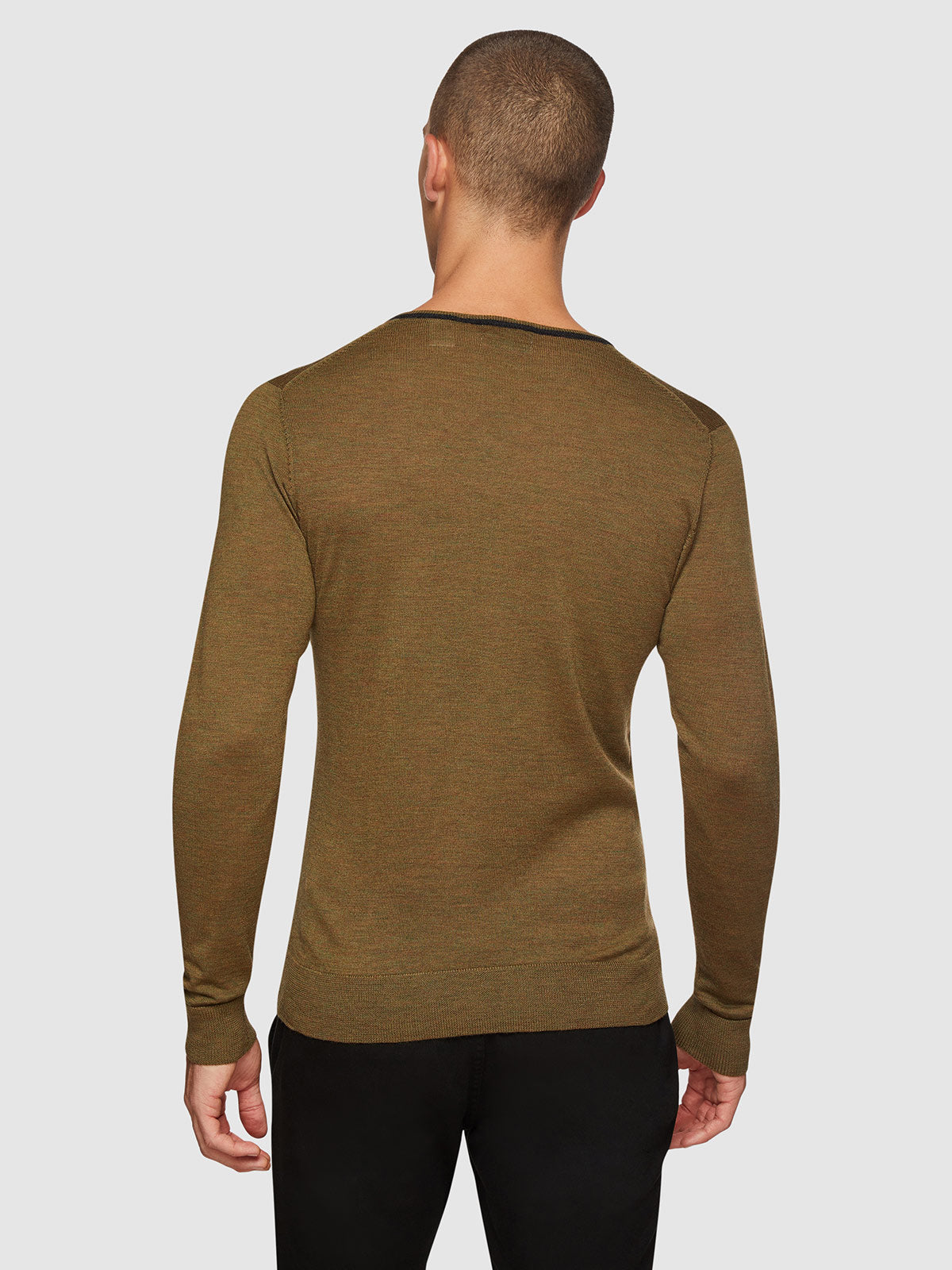 PERRY TIPPING VNECK WOOL PULLOVER