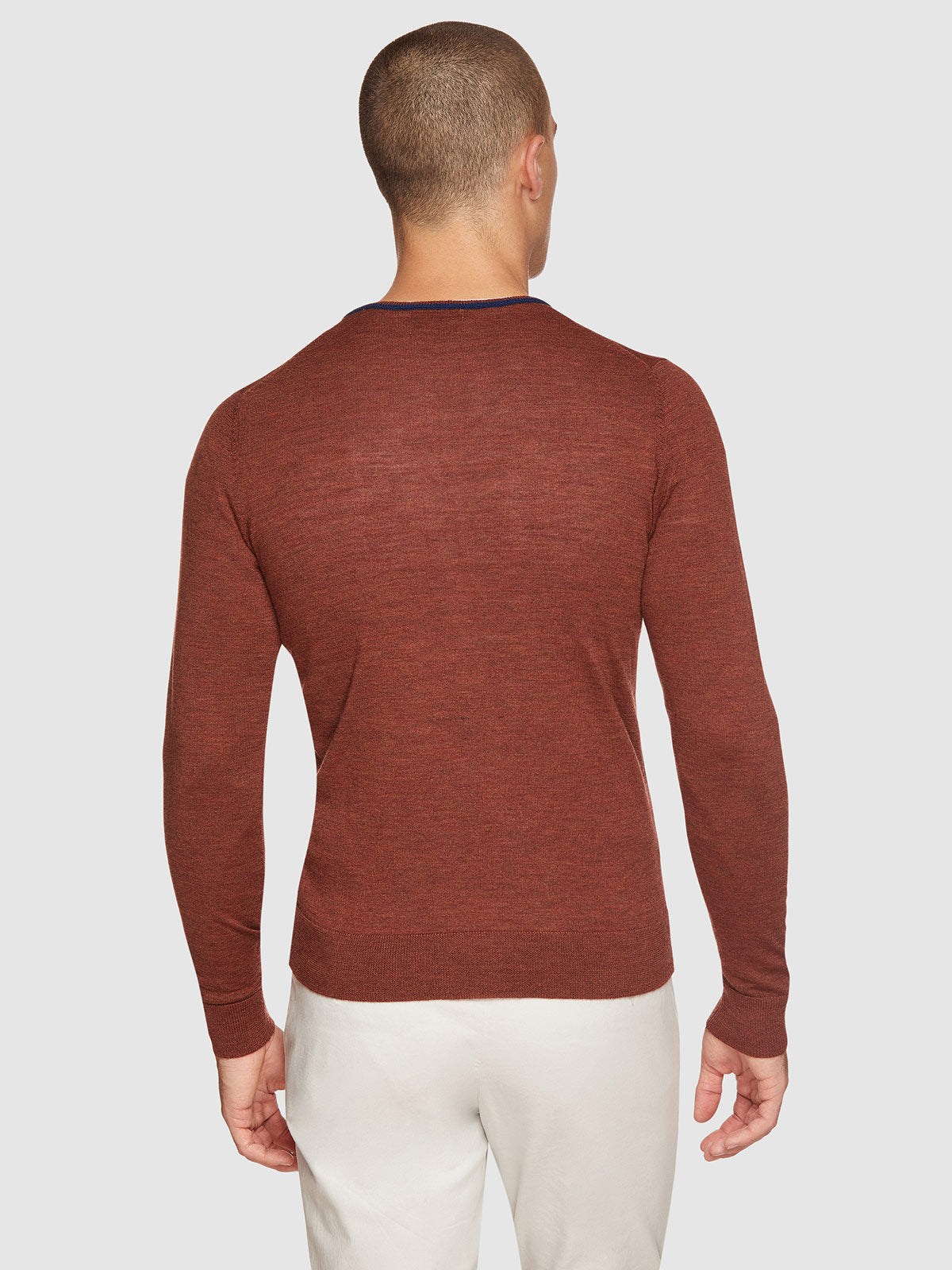 PERRY TIPPING VNECK WOOL PULLOVER