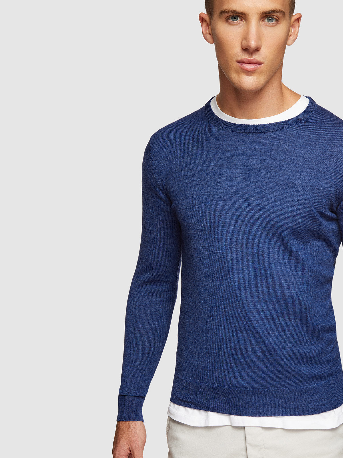 CREW NECK WOOL BLEND PULLOVER