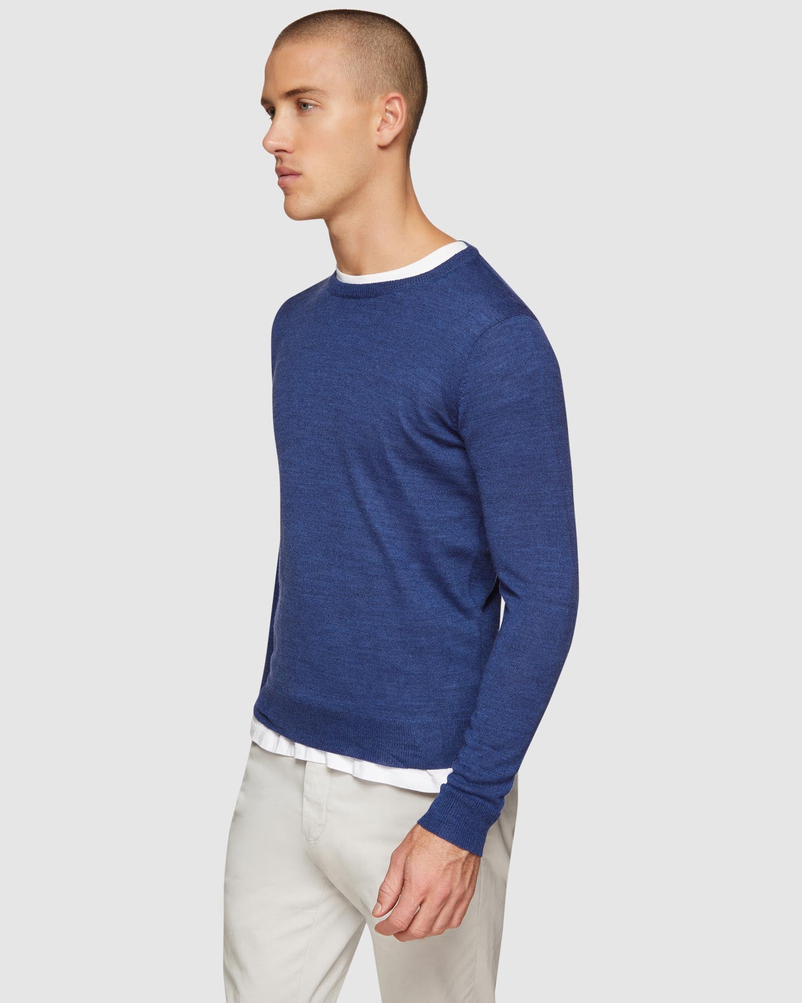 CREW NECK WOOL BLEND PULLOVER