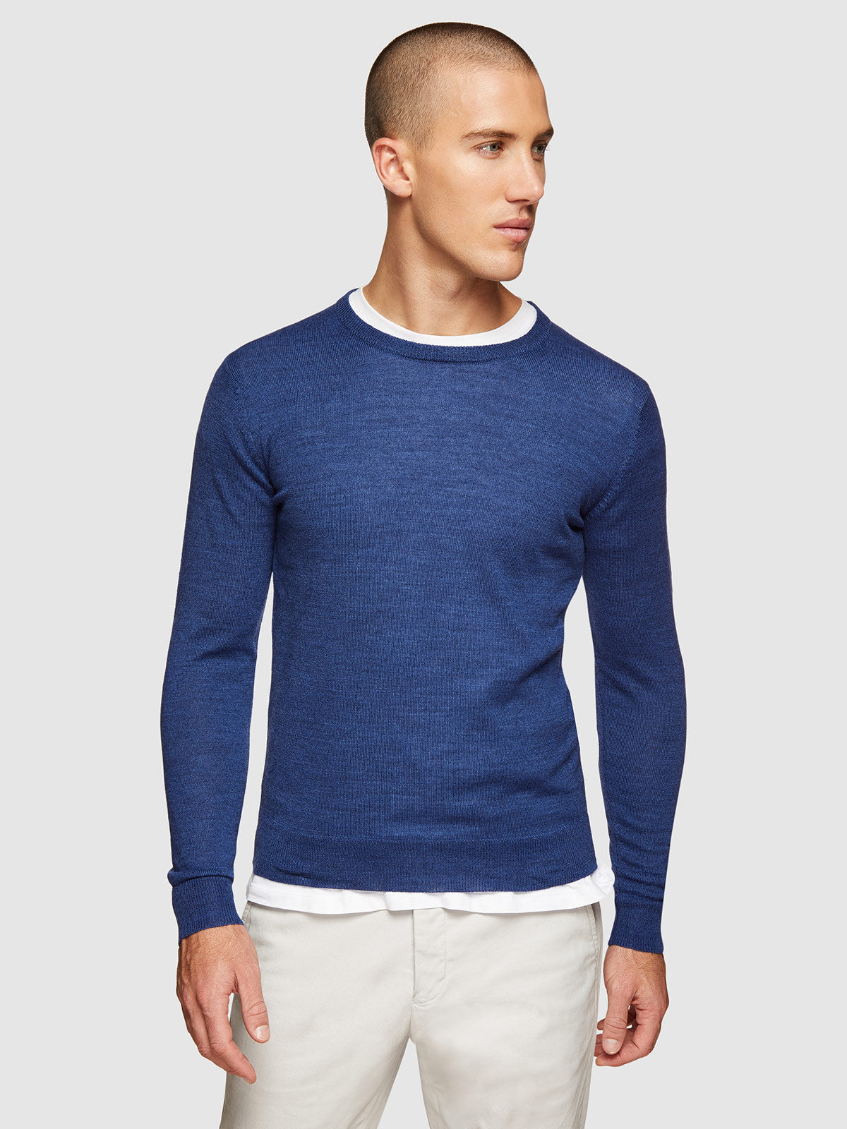 CREW NECK WOOL BLEND PULLOVER