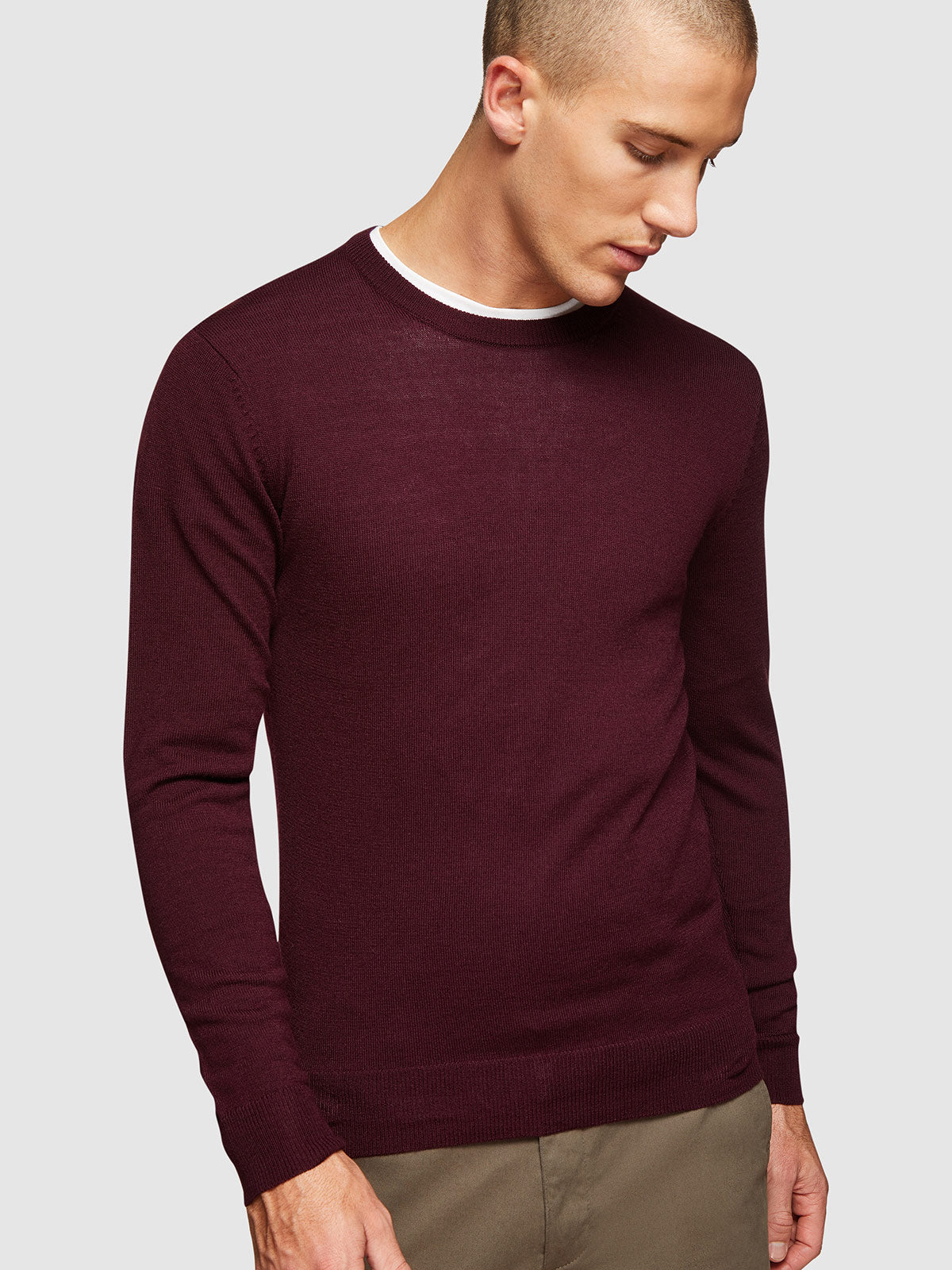 CREW NECK WOOL BLEND PULLOVER