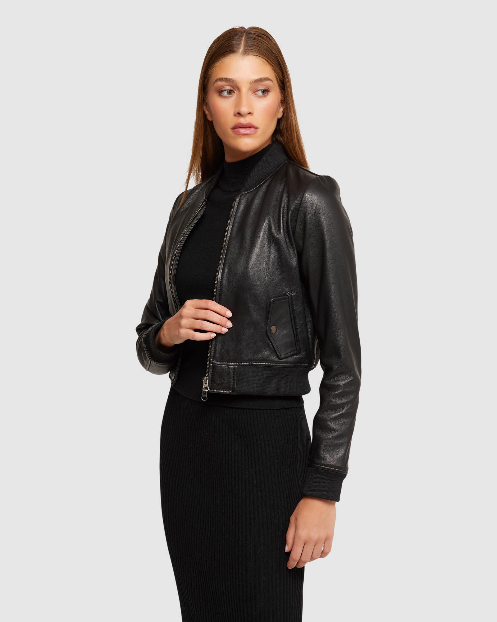 BETTY LEATHER BOMBER