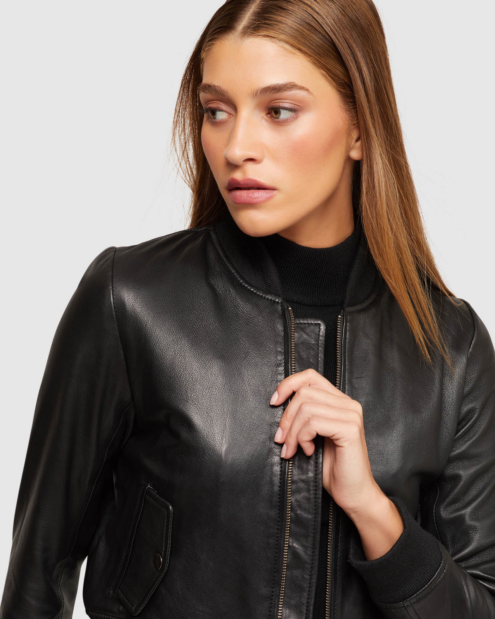 BETTY LEATHER BOMBER