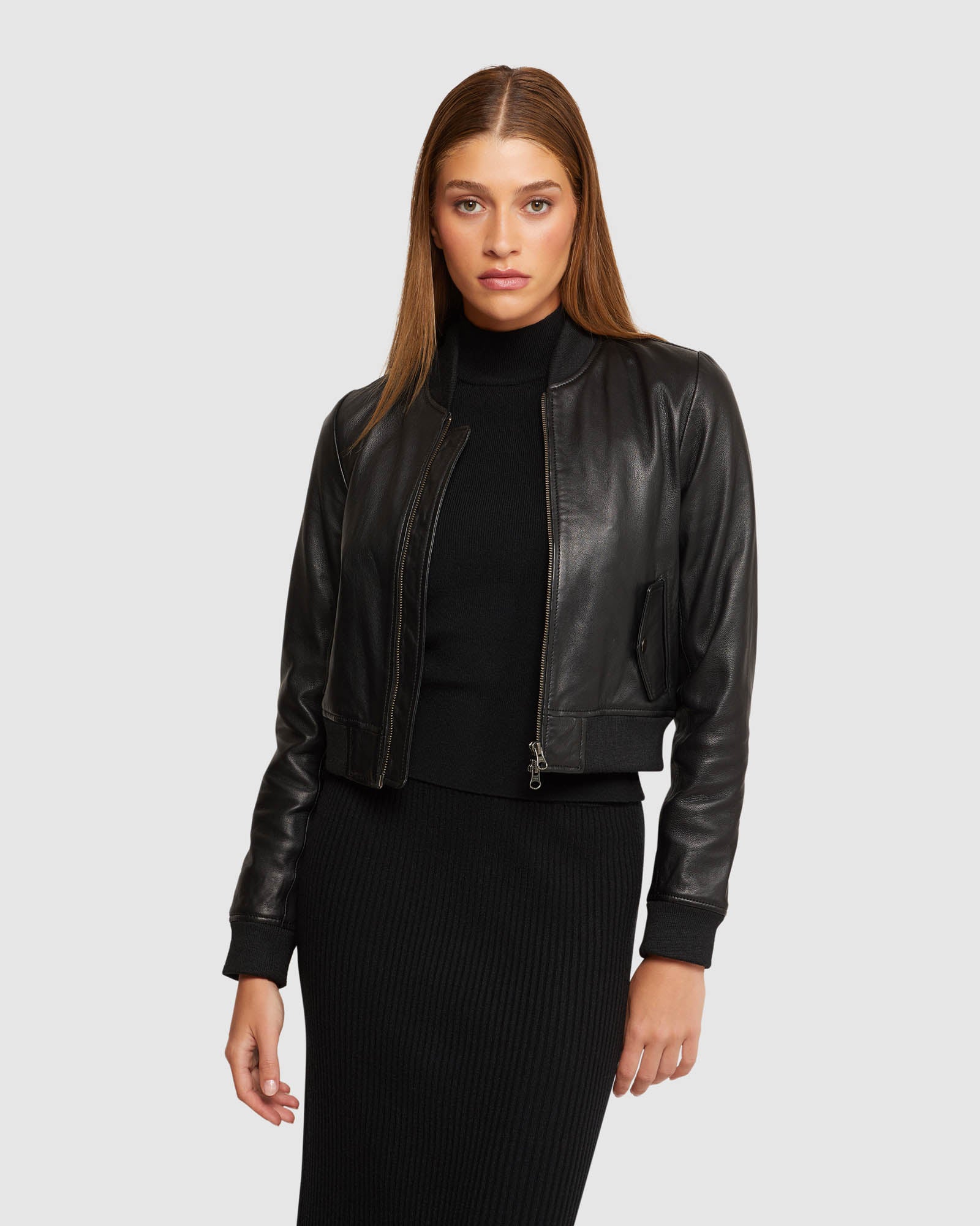 BETTY LEATHER BOMBER