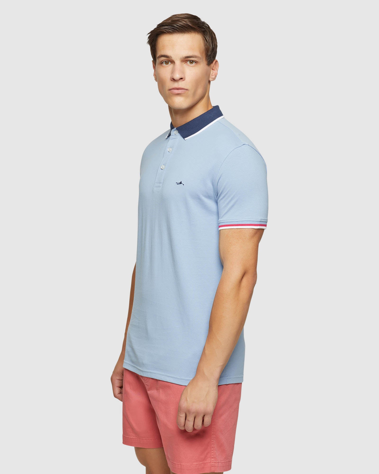 CAM CONTRAST COLLAR PIQUE POLO