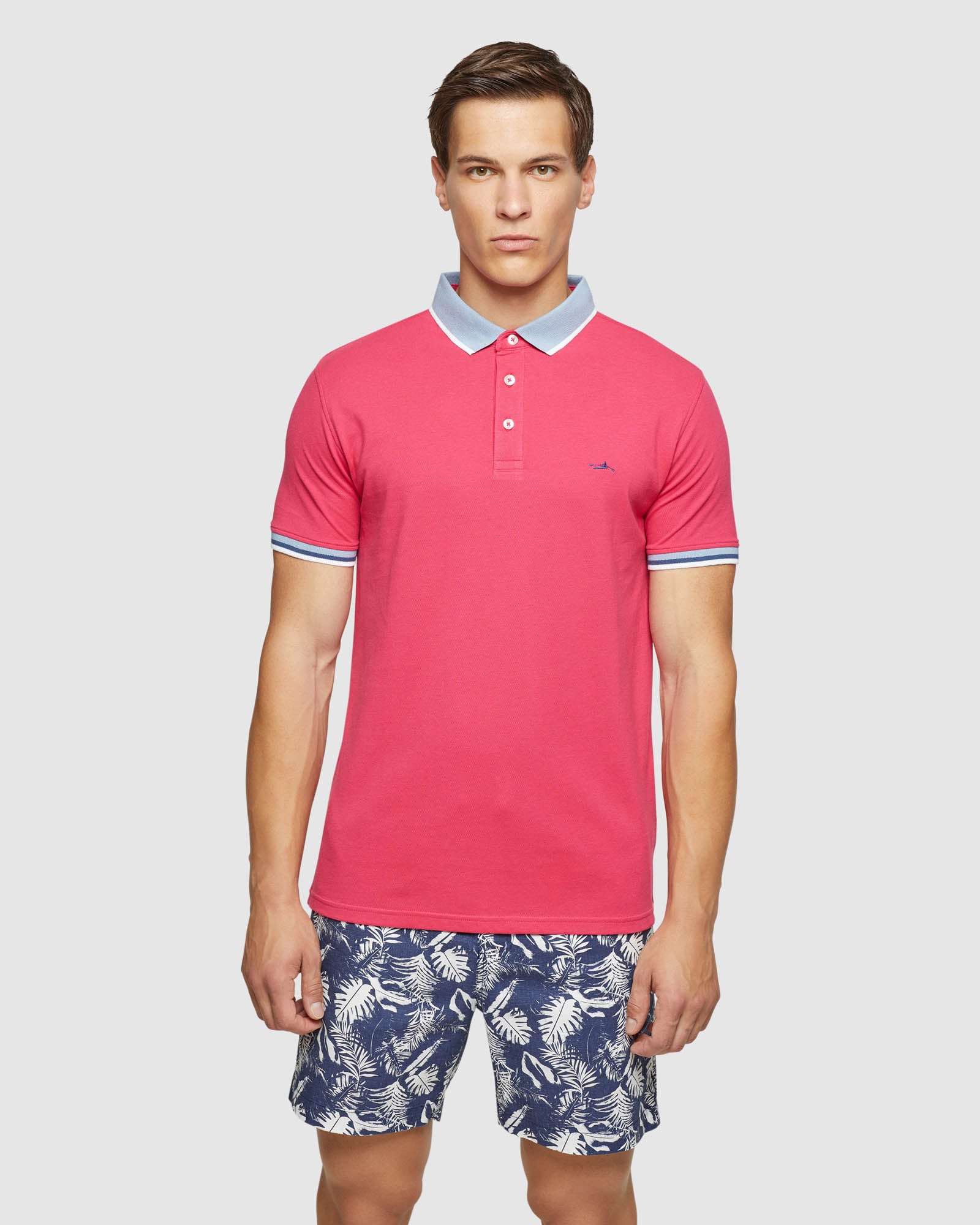 CAM CONTRAST COLLAR PIQUE POLO