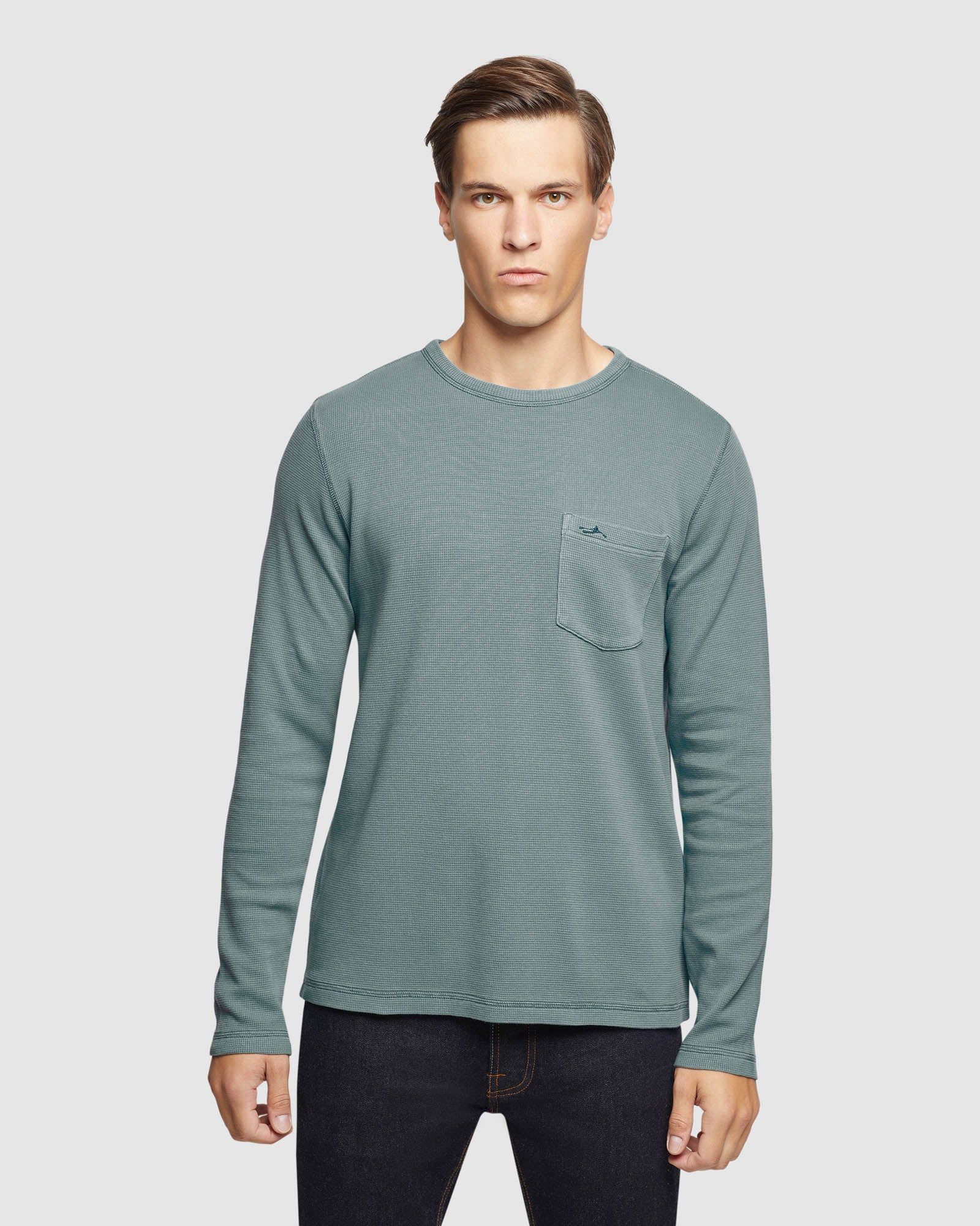 ALBERT WAFFLE CREW NECK LONG SLEEVE TEE