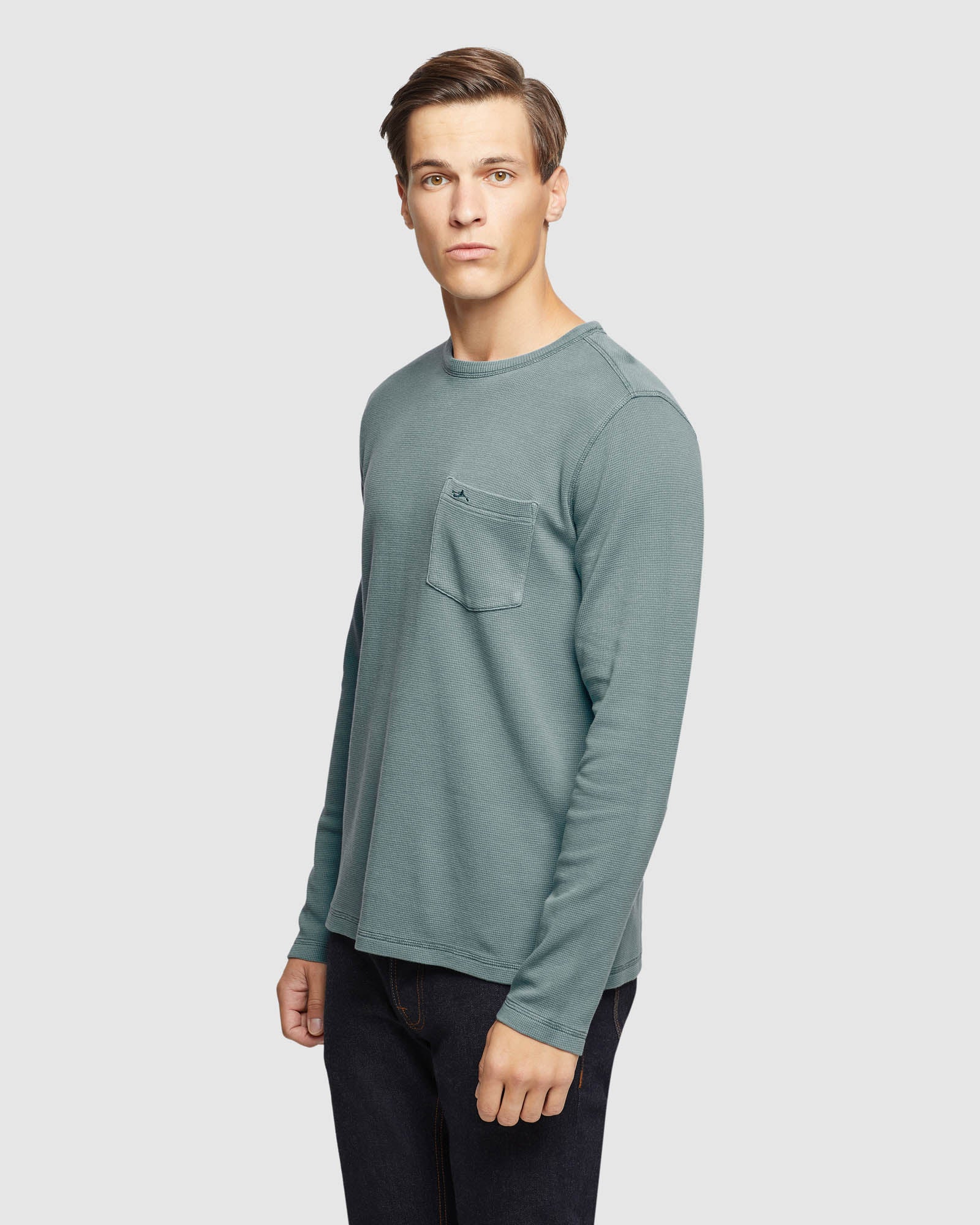 ALBERT WAFFLE CREW NECK LONG SLEEVE TEE