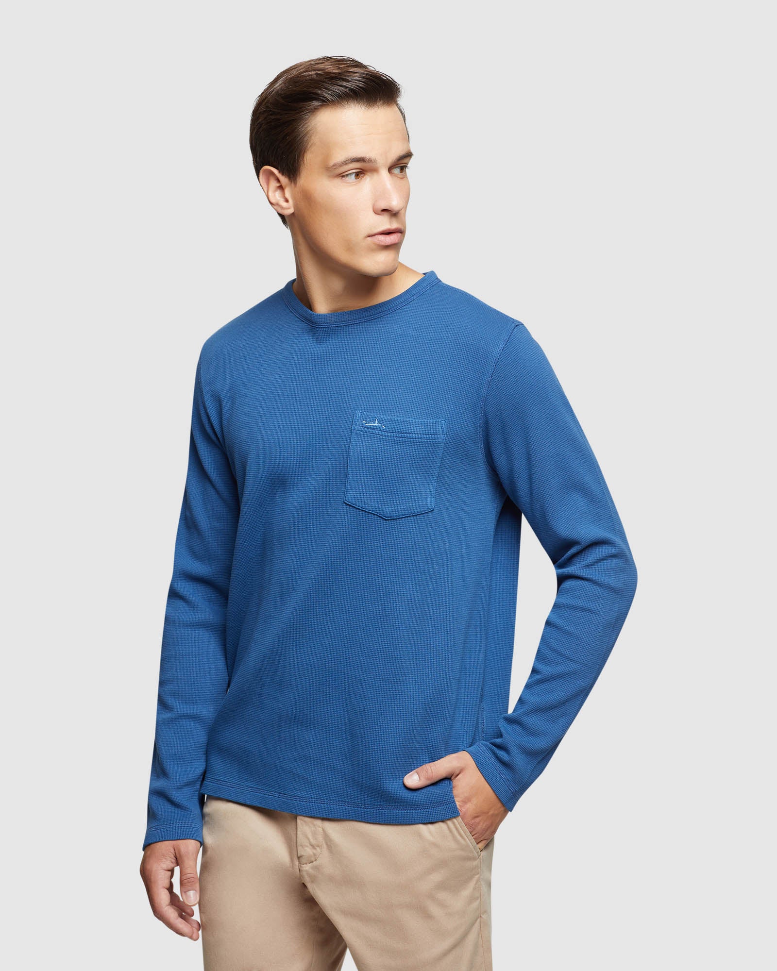 ALBERT WAFFLE CREW NECK LONG SLEEVE TEE