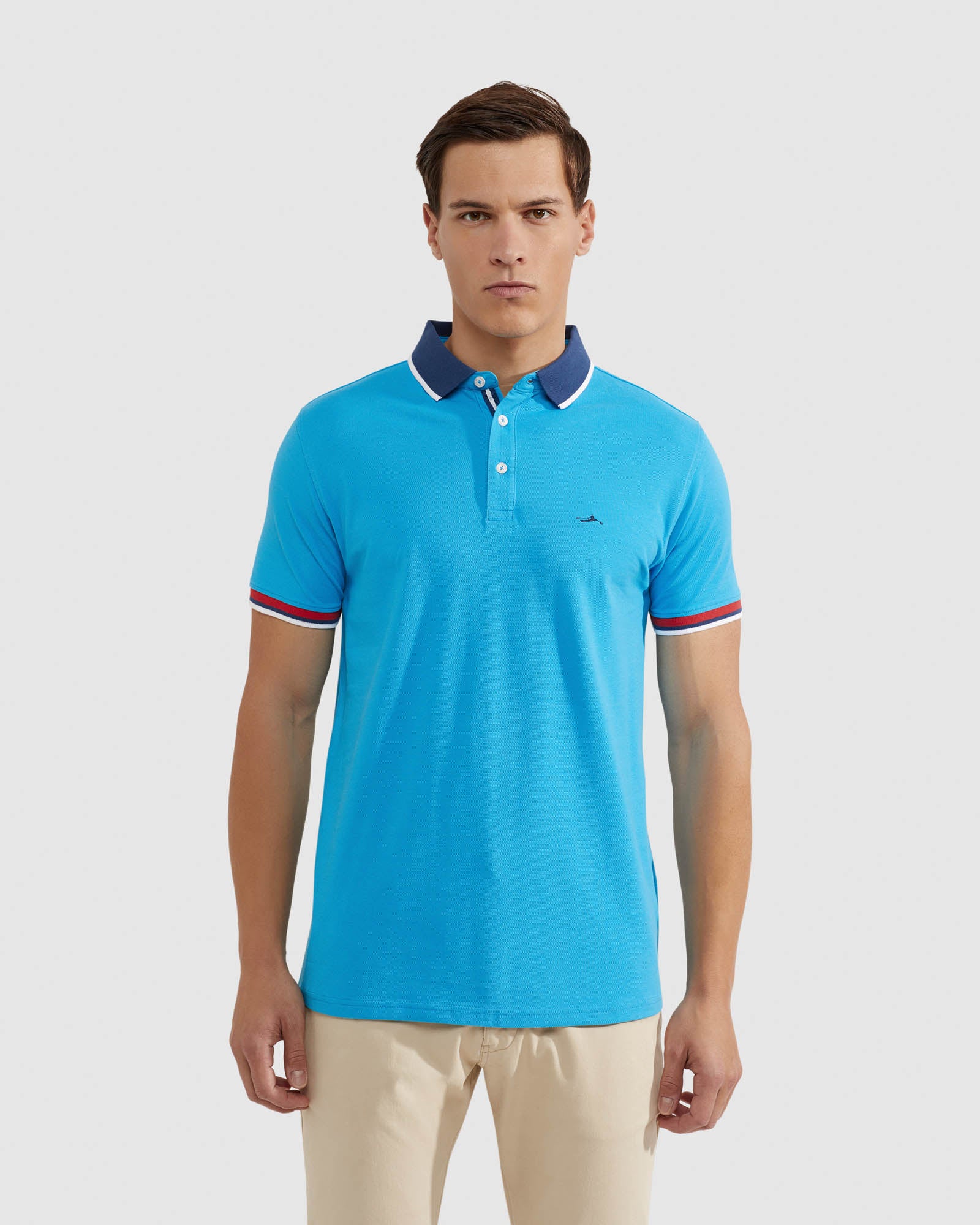 CAM CONTRAST COLLAR PIQUE POLO