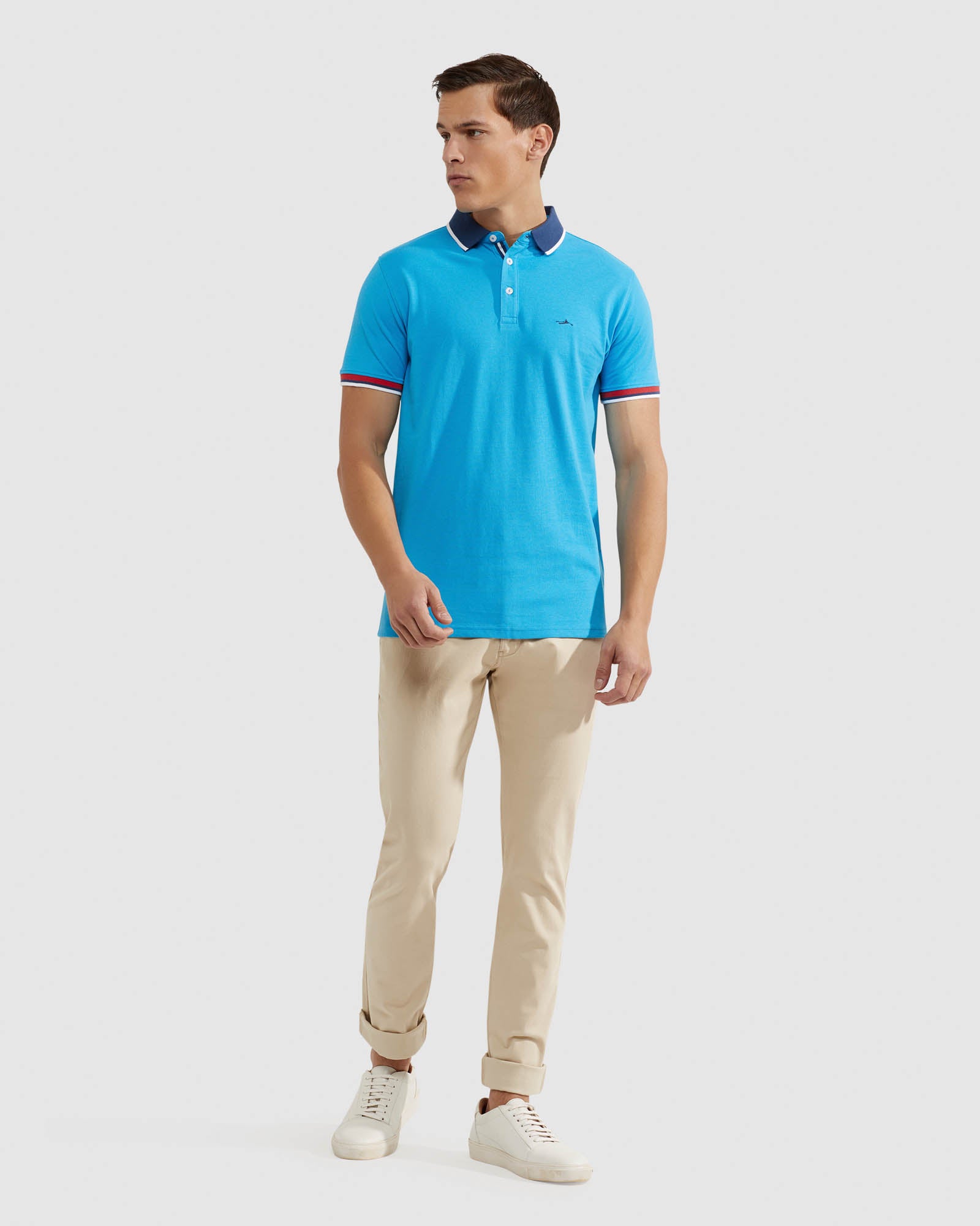 CAM CONTRAST COLLAR PIQUE POLO