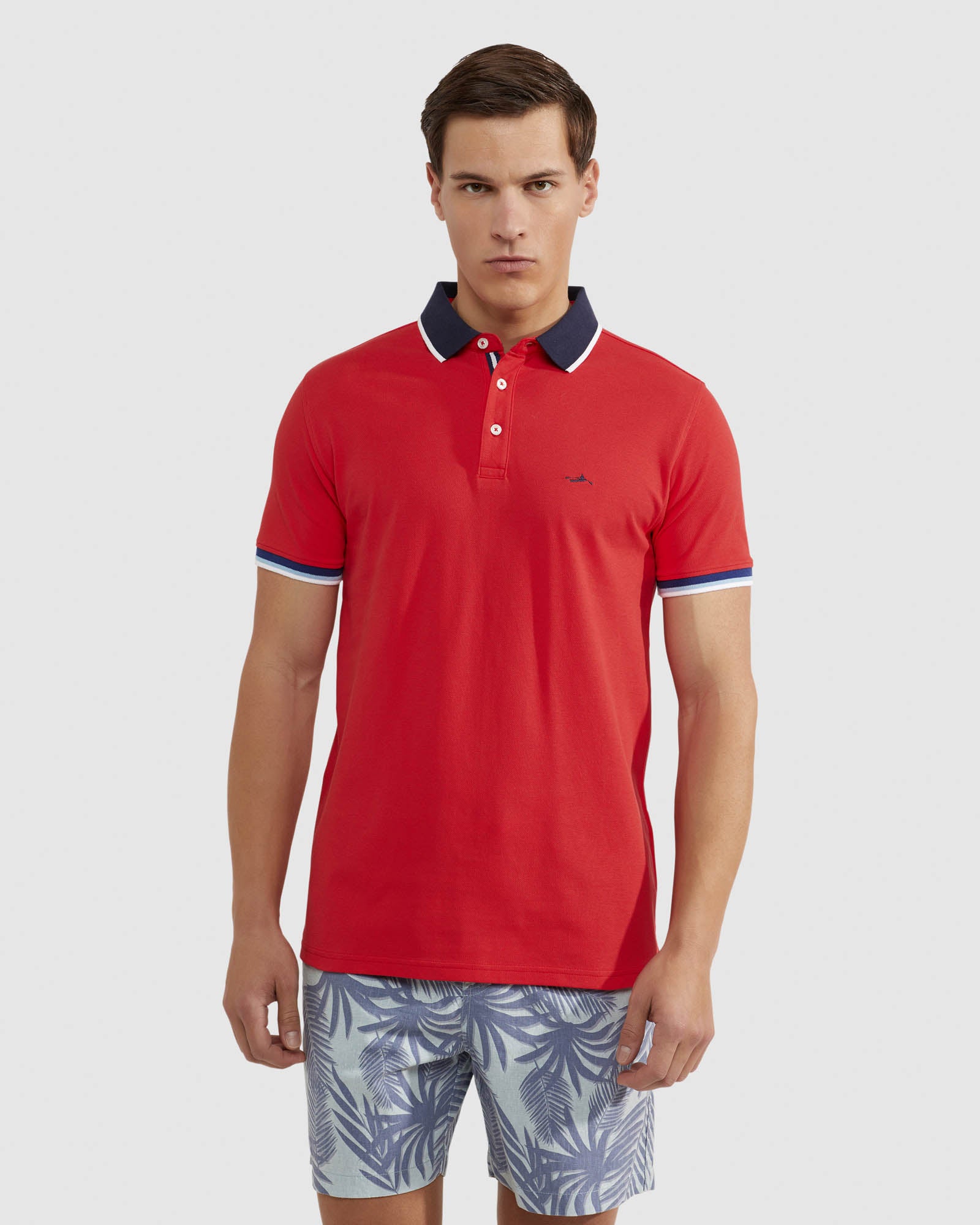 CAM CONTRAST COLLAR PIQUE POLO