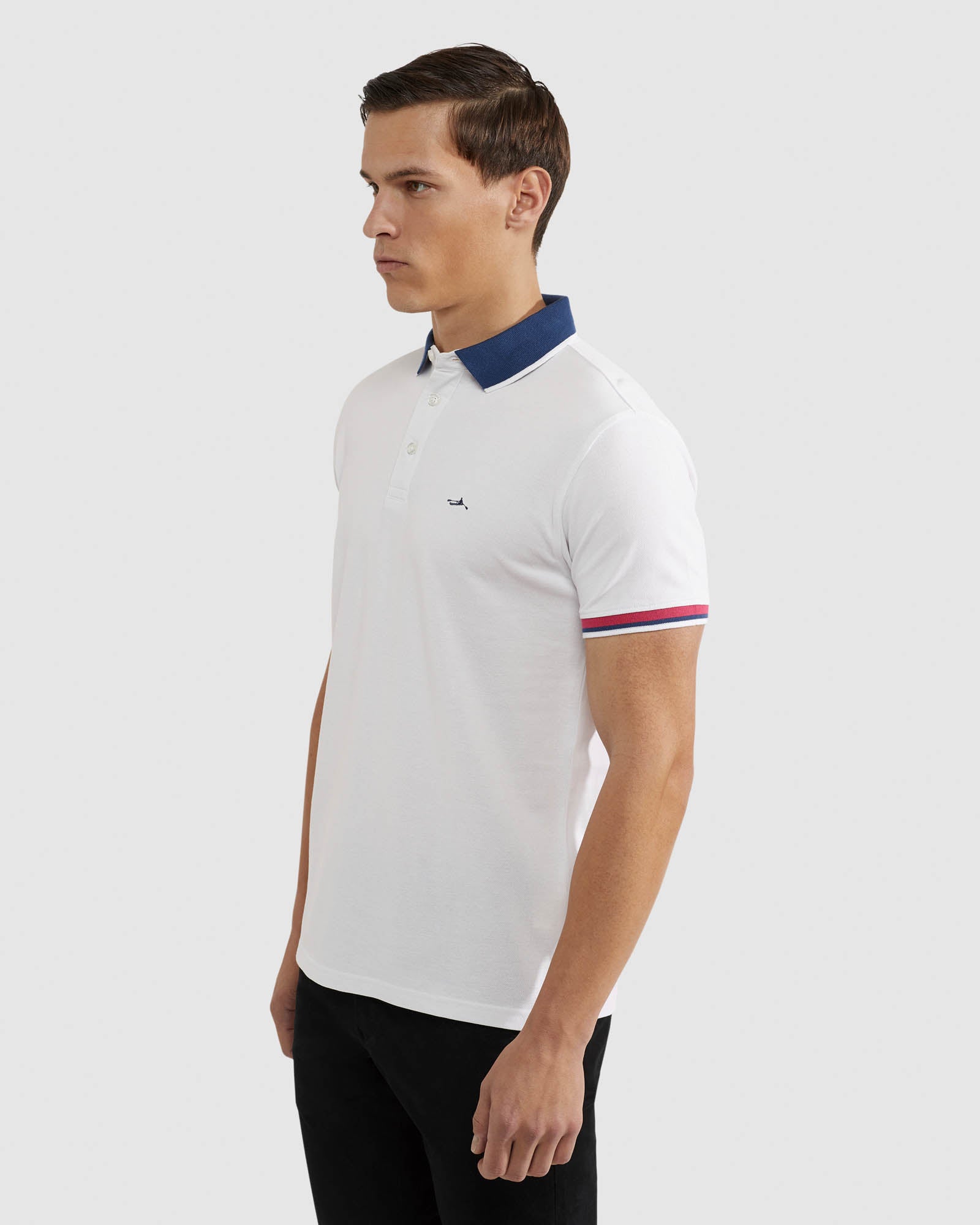 CAM CONTRAST COLLAR PIQUE POLO