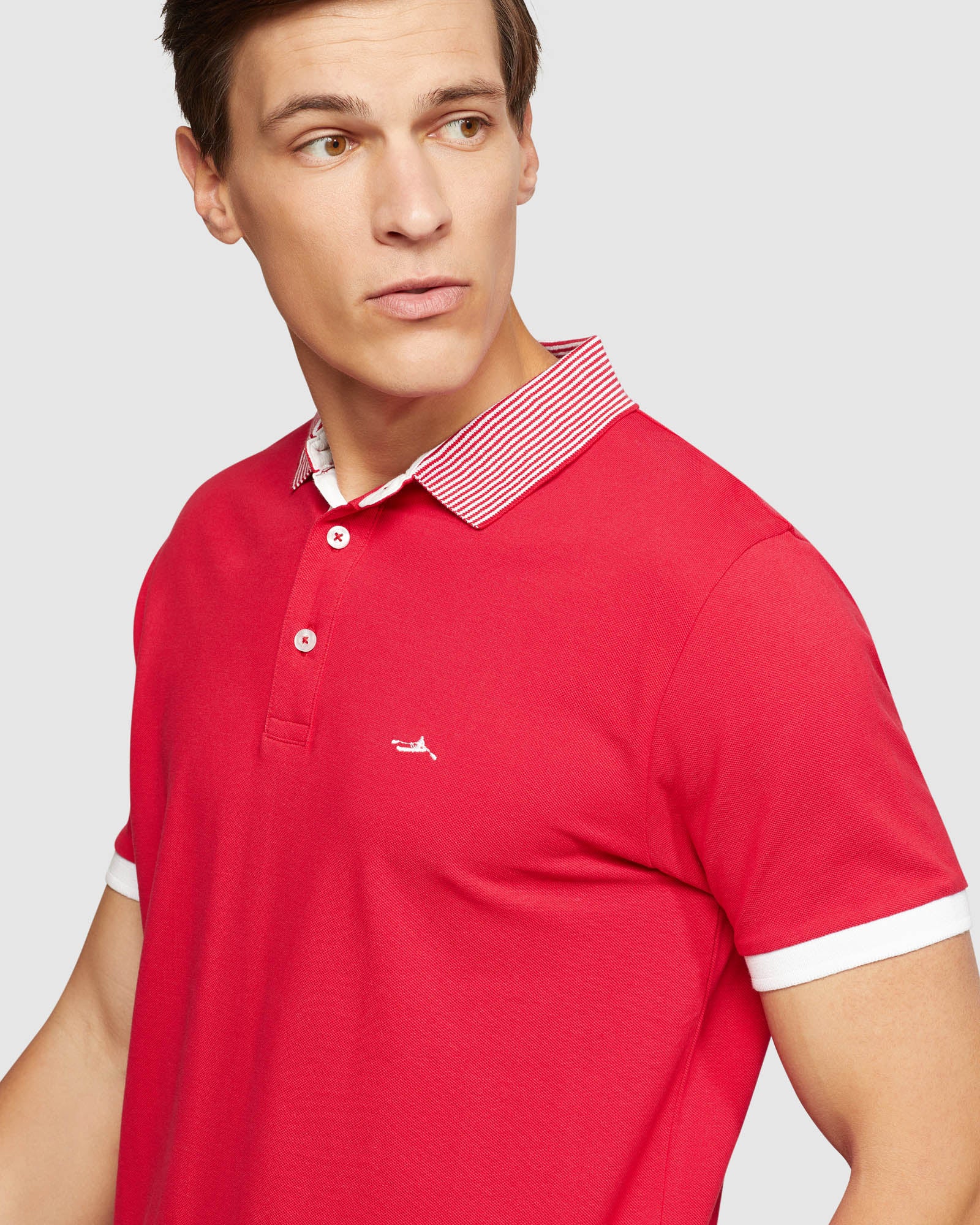 DYLAN STRIPED COLLAR PIQUE POLO