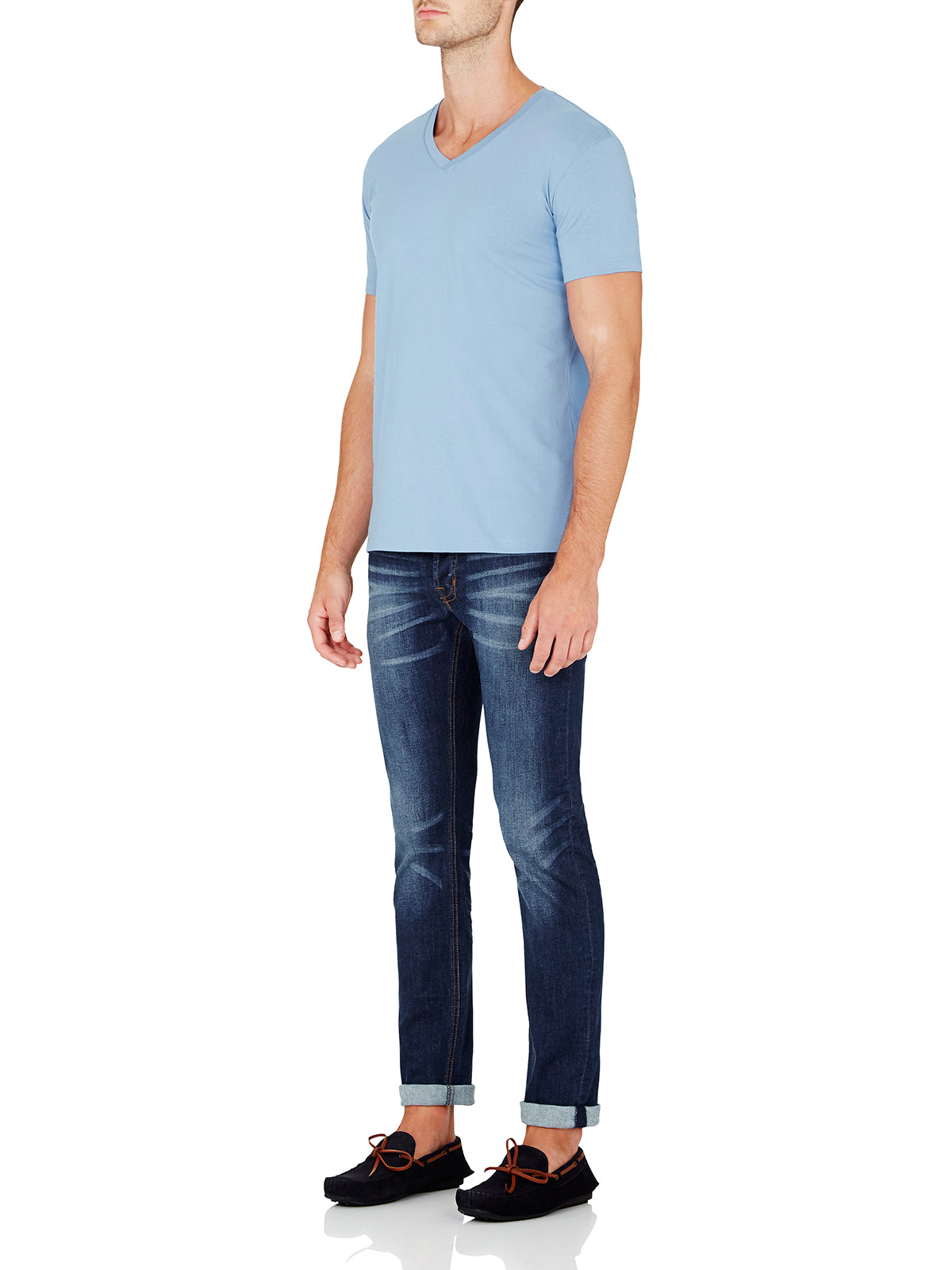 PETER STRETCH V-NECK T-SHIRT