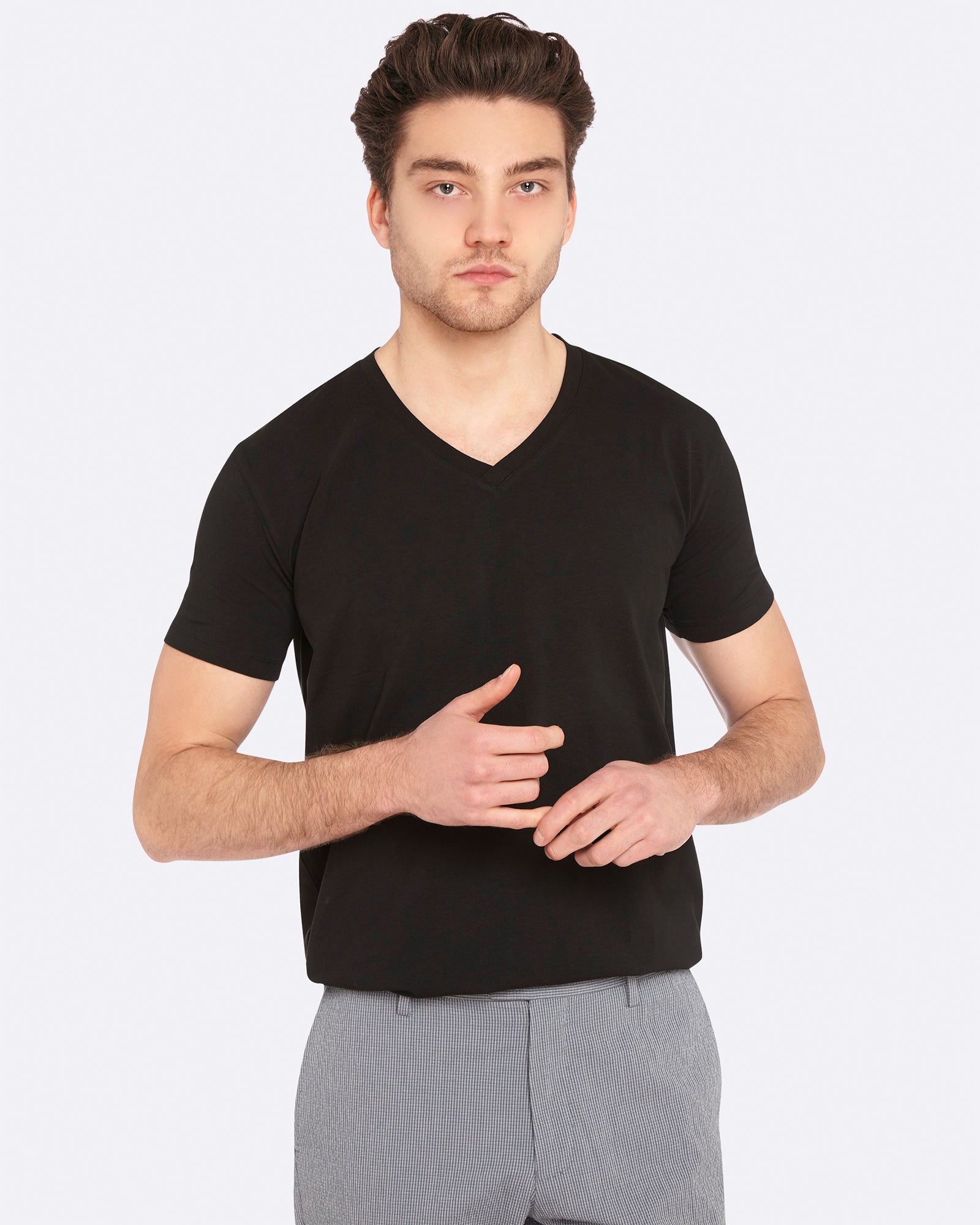 PETER STRETCH V-NECK T-SHIRT