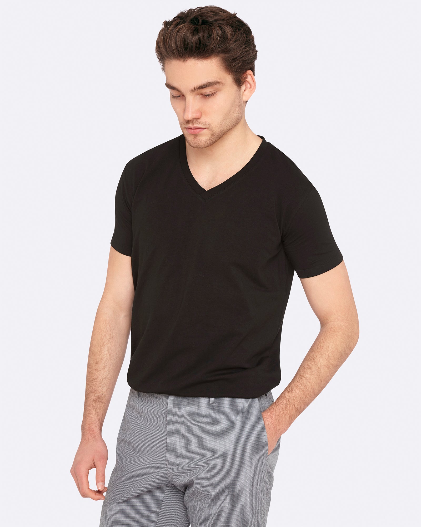 PETER STRETCH V-NECK T-SHIRT