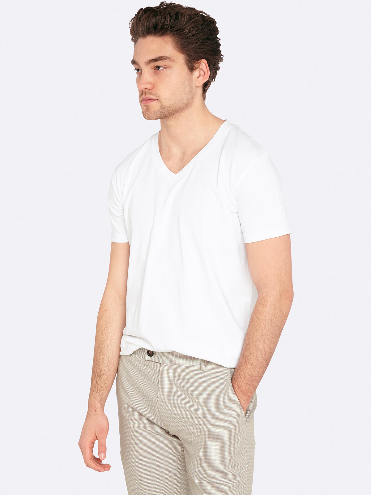 PETER STRETCH V-NECK T-SHIRT