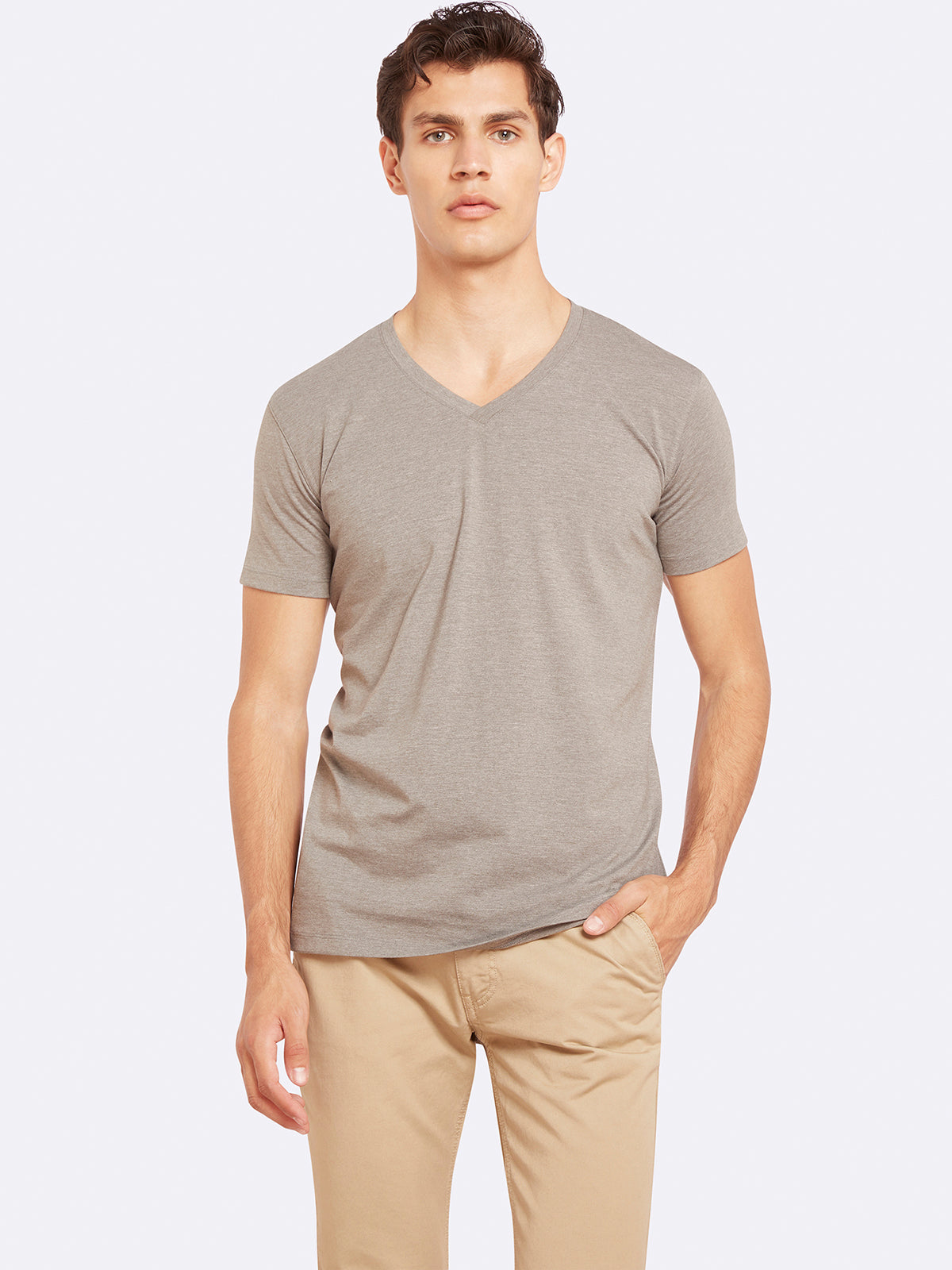 PETER STRETCH V-NECK T-SHIRT