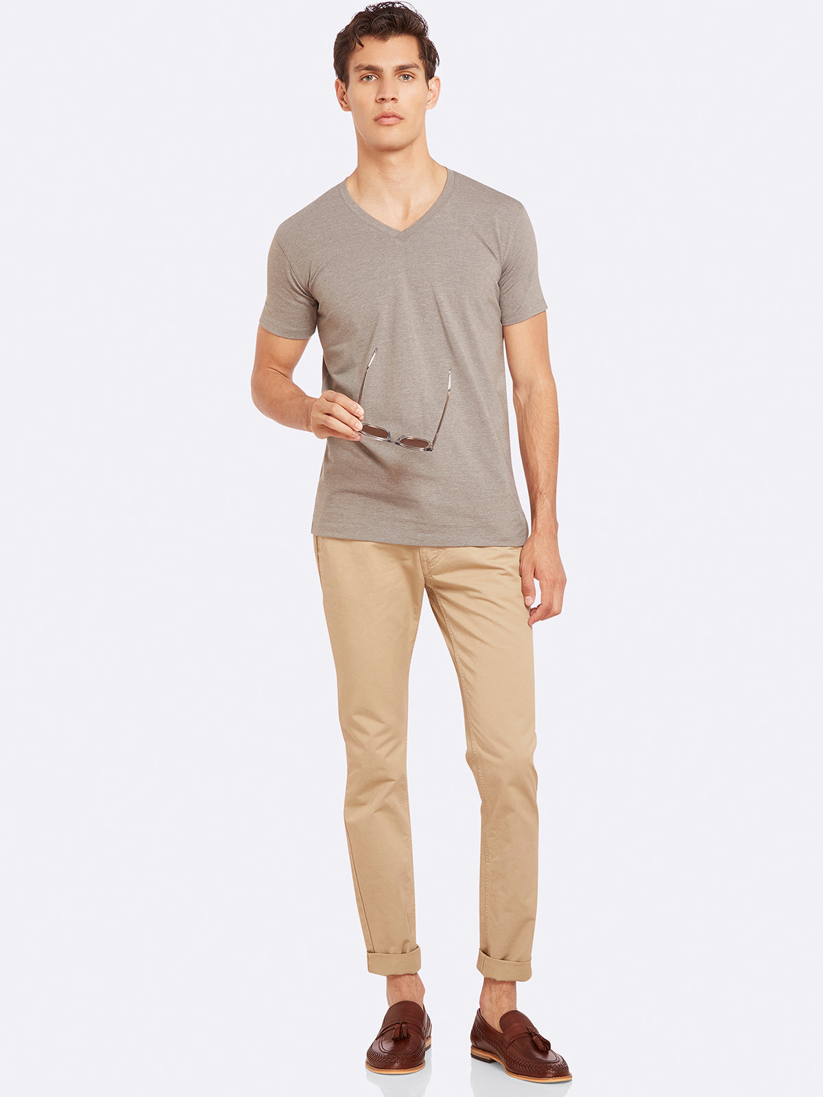 PETER STRETCH V-NECK T-SHIRT