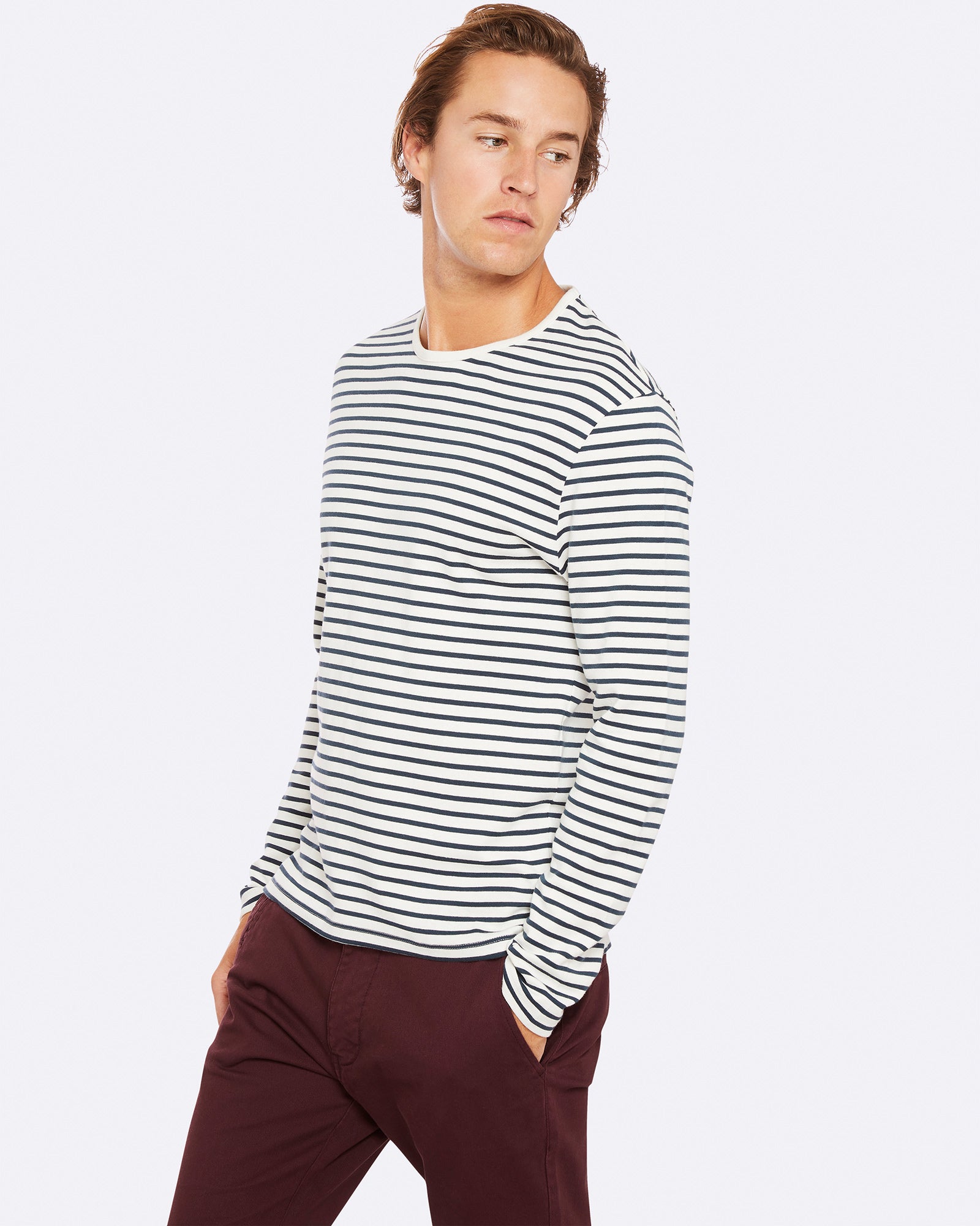 PARKER STRIPED CREW NECK T-SHIRT