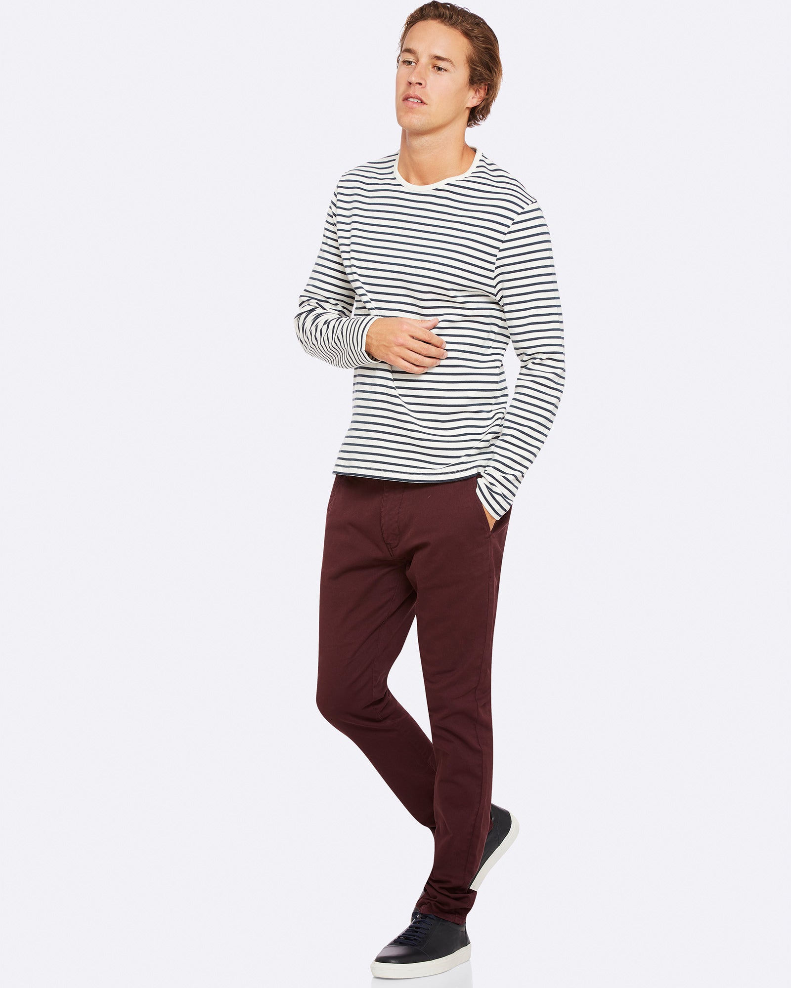 PARKER STRIPED CREW NECK T-SHIRT