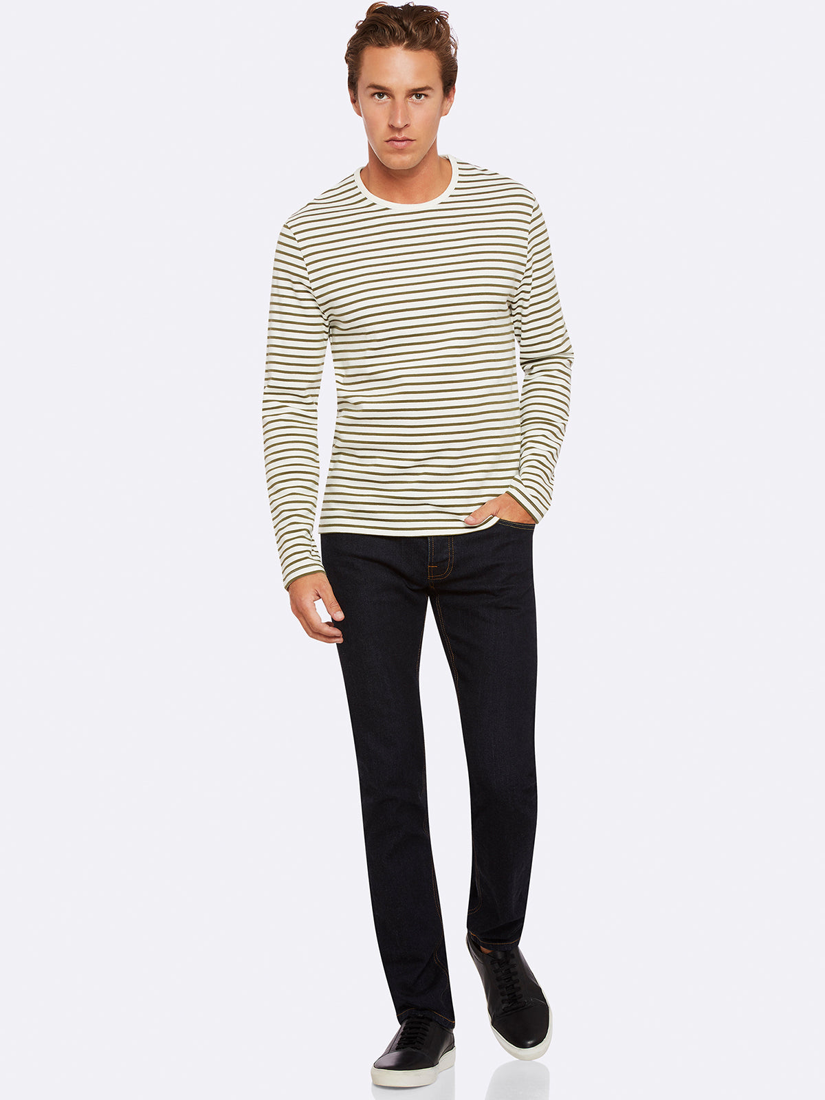 PARKER STRIPED CREW NECK T-SHIRT