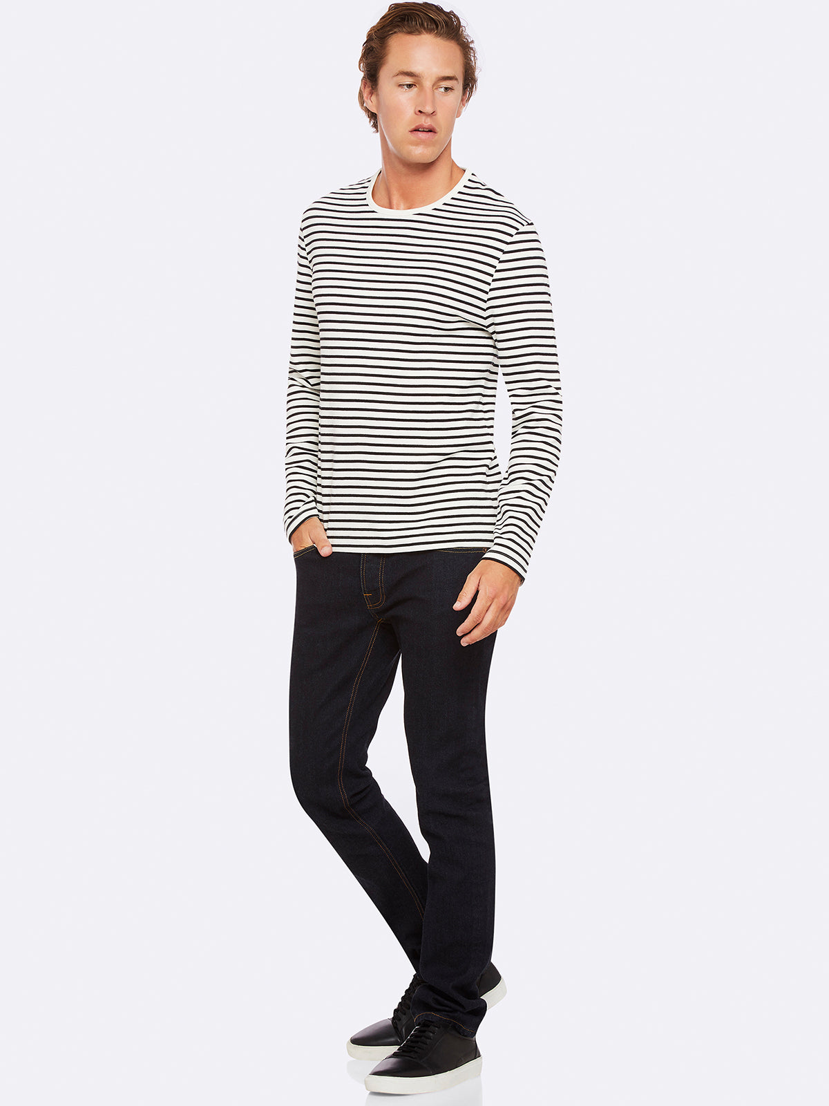 PARKER STRIPED CREW NECK T-SHIRT