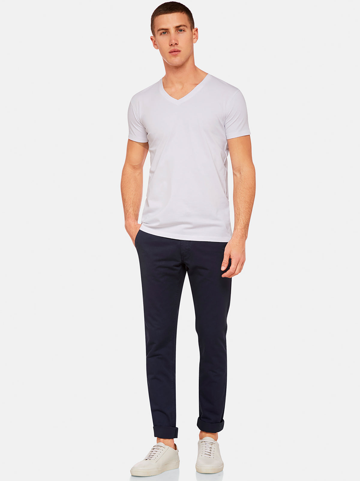 PETER STRETCH V-NECK T-SHIRT