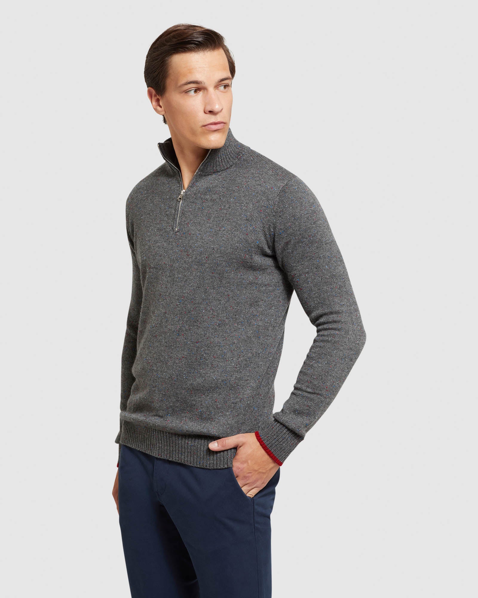 MICKY DONEGAL ZIP COLLAR KNIT